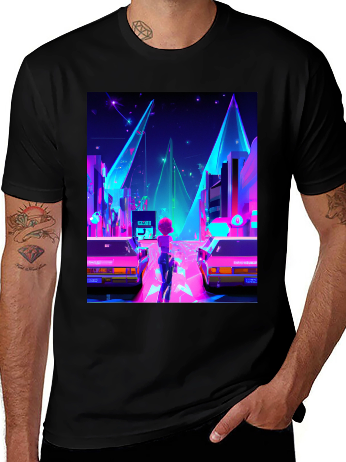 Variant 30 of Cyberpunk City Black Tee