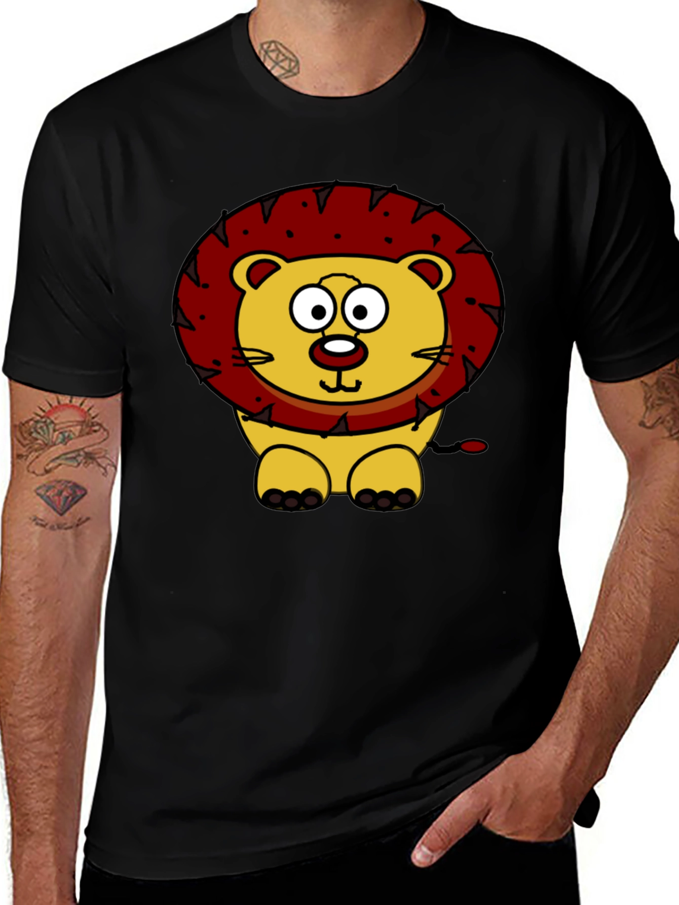 Variant 17 of Lion Cartoon Graphic Print T-Shirt
