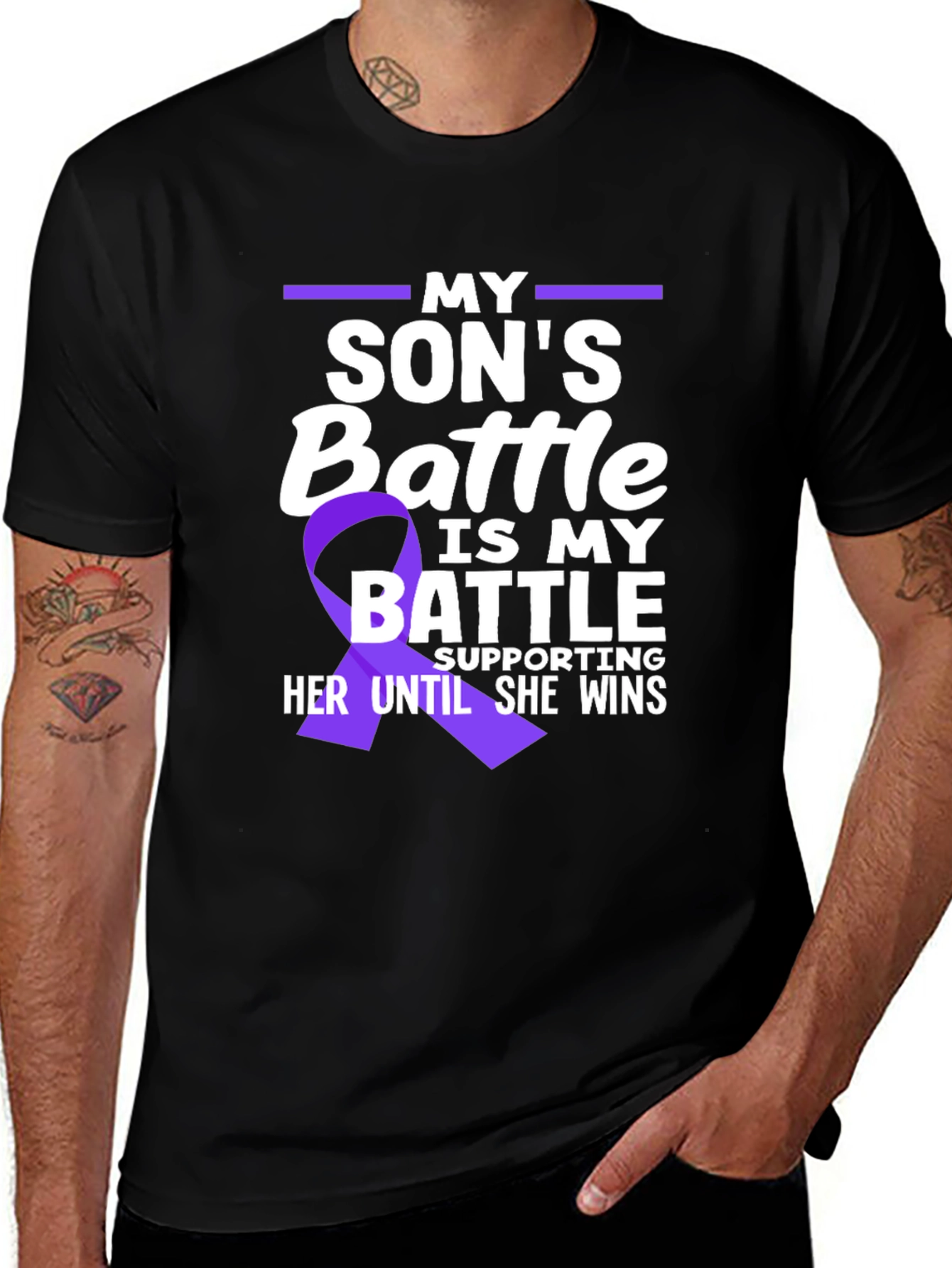 Variant 5 of My Son's Battle T-Shirt, Purple Ribbon