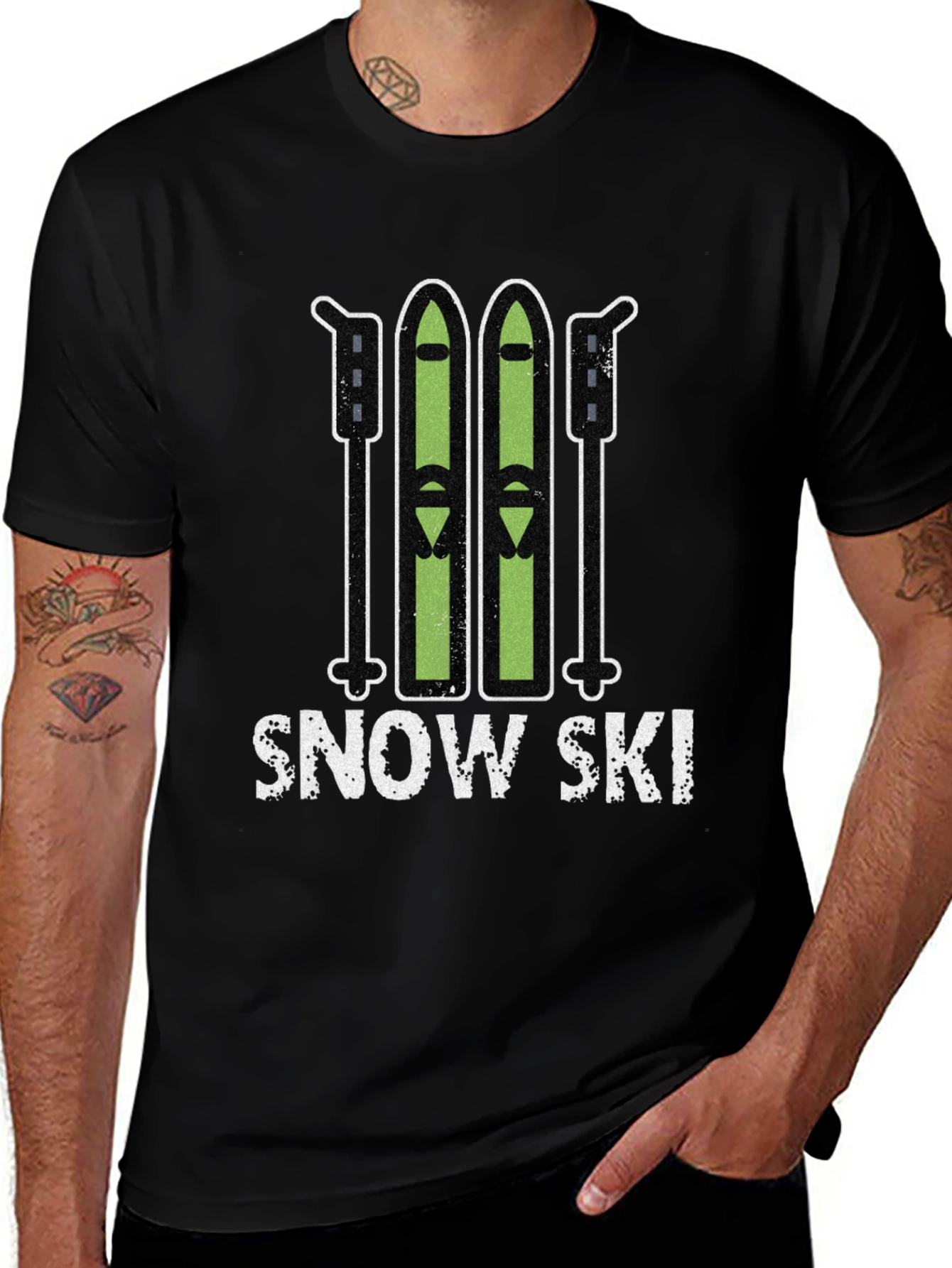 Variant 9 of Snow Ski Graphic Tee - Winter Sports T-Shirt