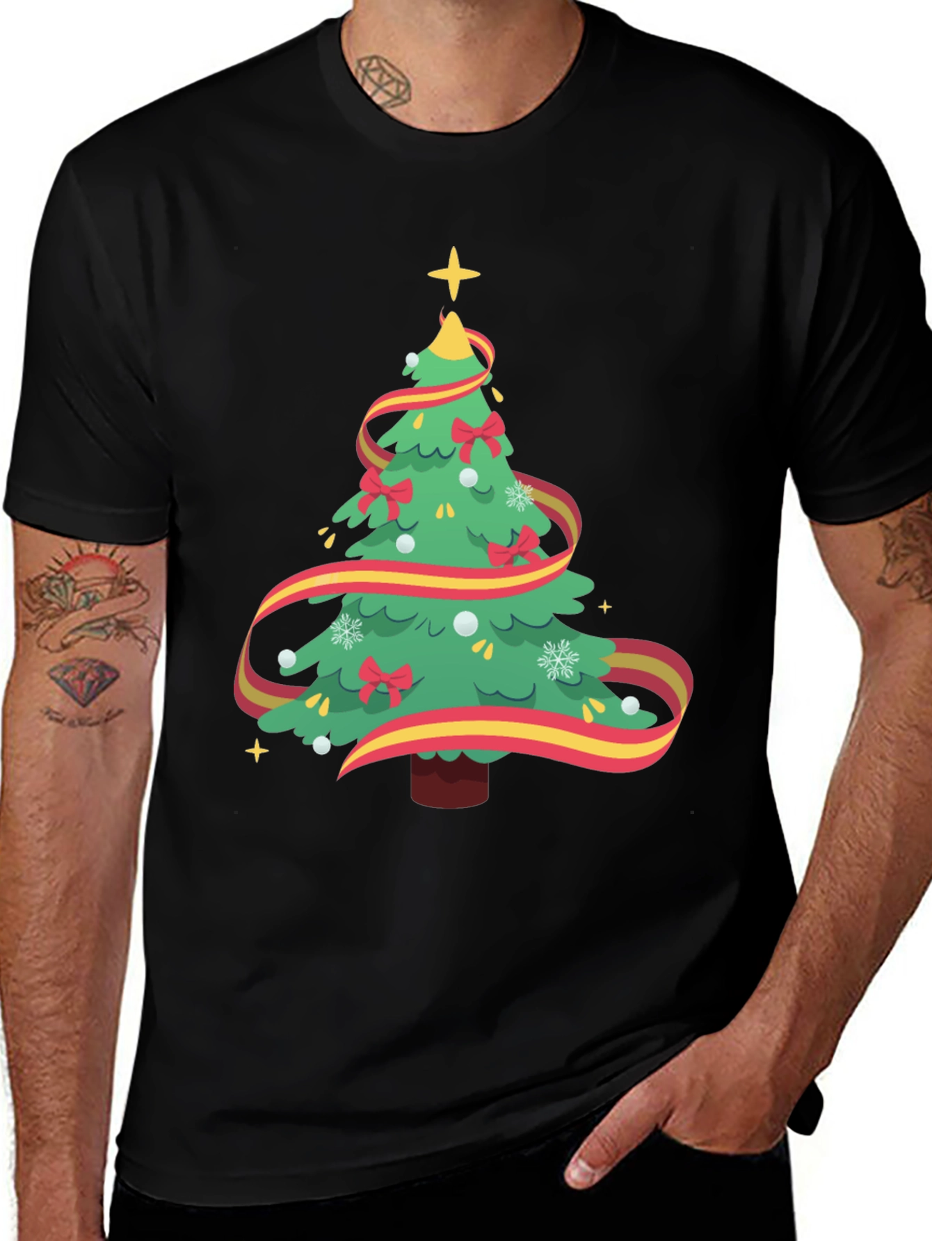 Variant 28 of Festive Christmas Tree Graphic Tee - Holiday Cheer!