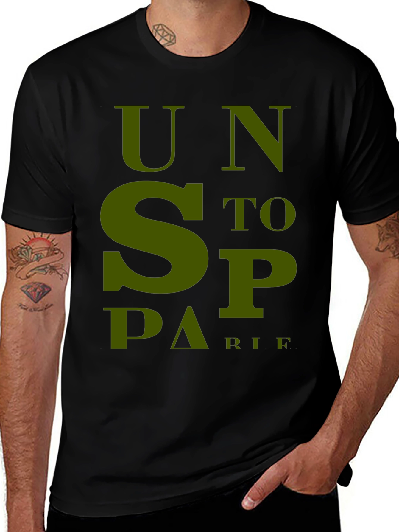 Variant 6 of Unstoppable T-Shirt - Bold Olive Green Graphic Tee