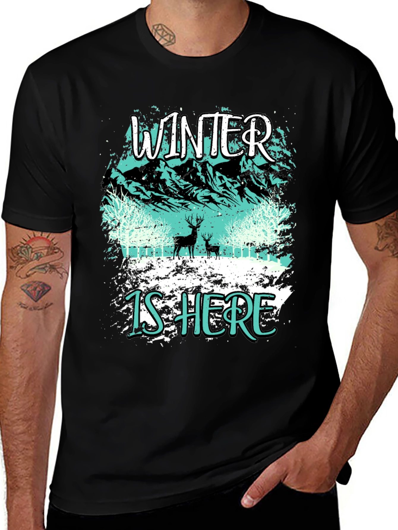 Variant 15 of Winter is Here Deer Graphic Tee