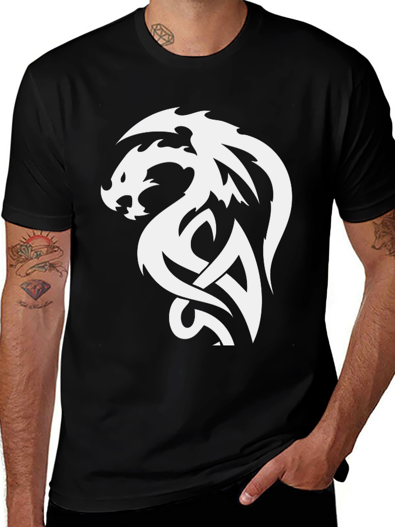 Variant 8 of Dragon Graphic Black T-Shirt