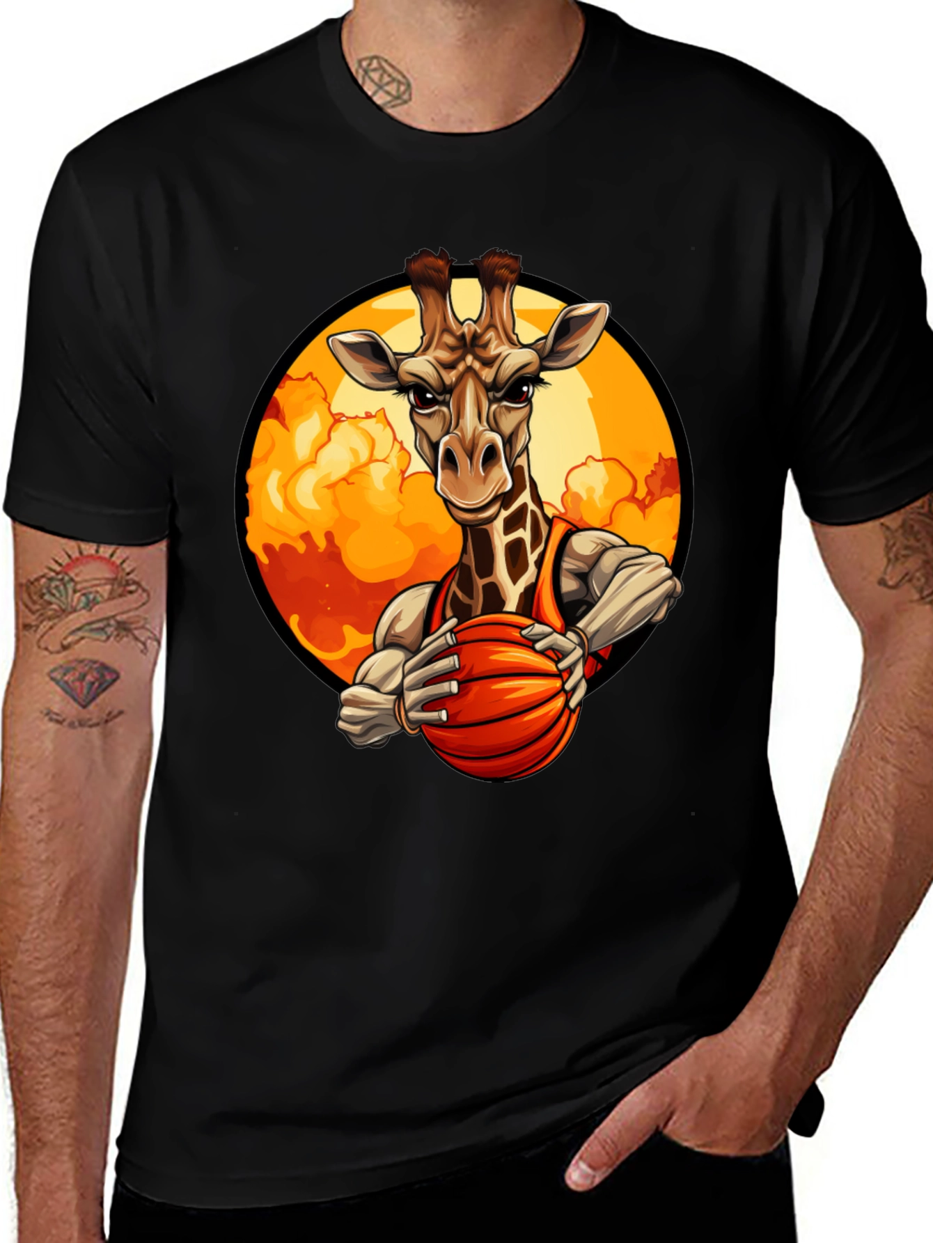 Variant 19 of Giraffe Basketball Player Graphic Tee