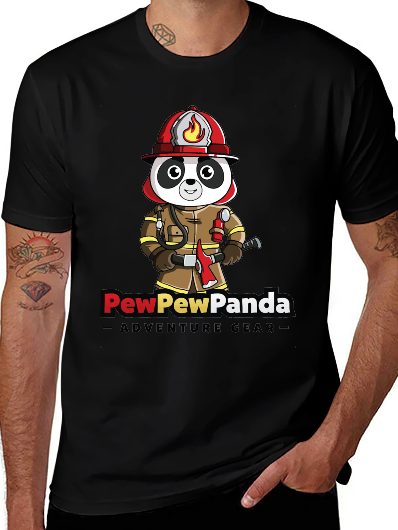 PewPewPanda Firefighter T-Shirt - Adventure Gear