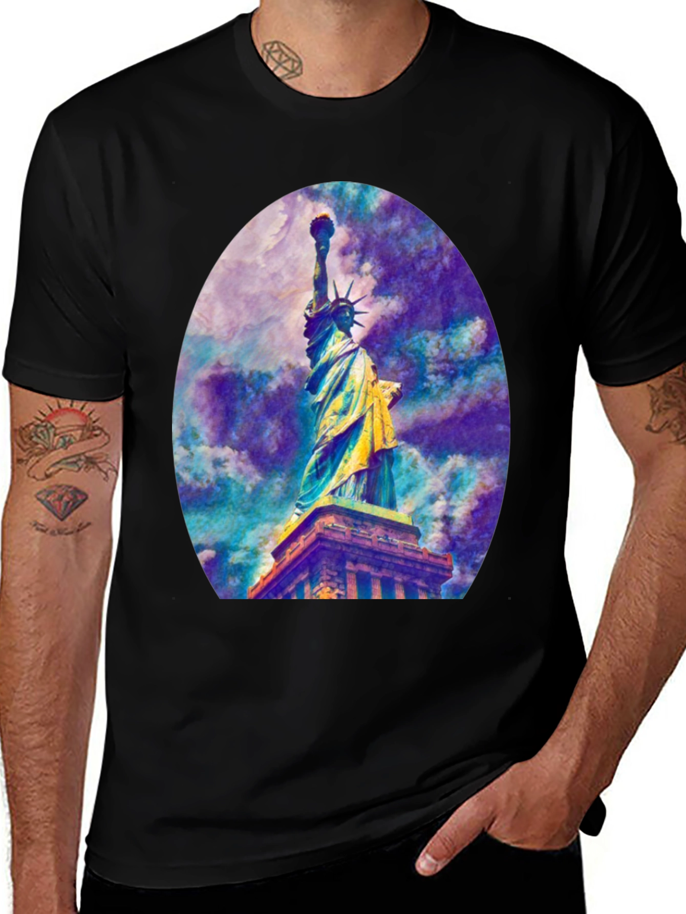 Statue of Liberty Graphic Tee - Black