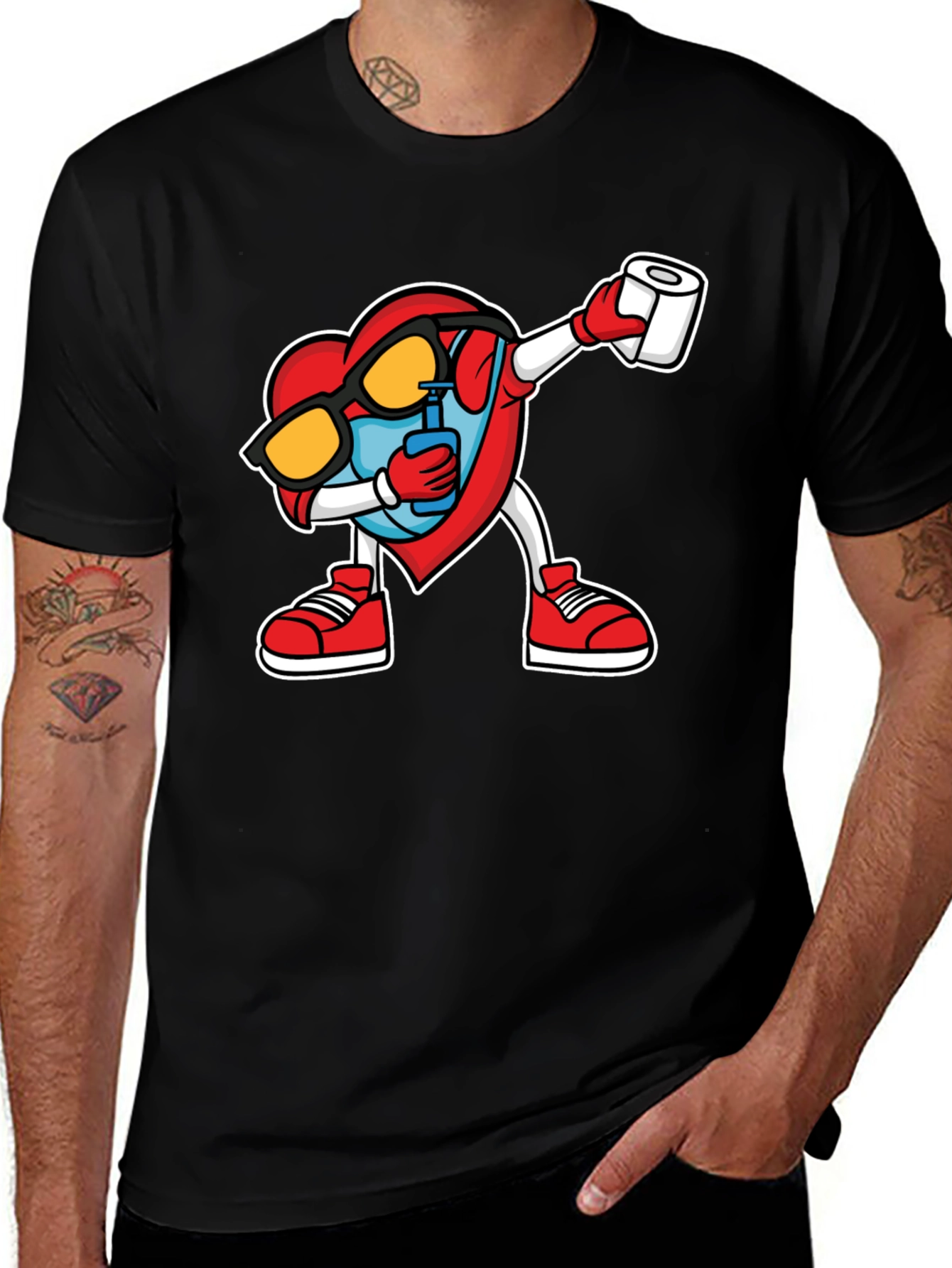 Variant 25 of Heart Dabbing T-Shirt - Novelty Graphic Tee