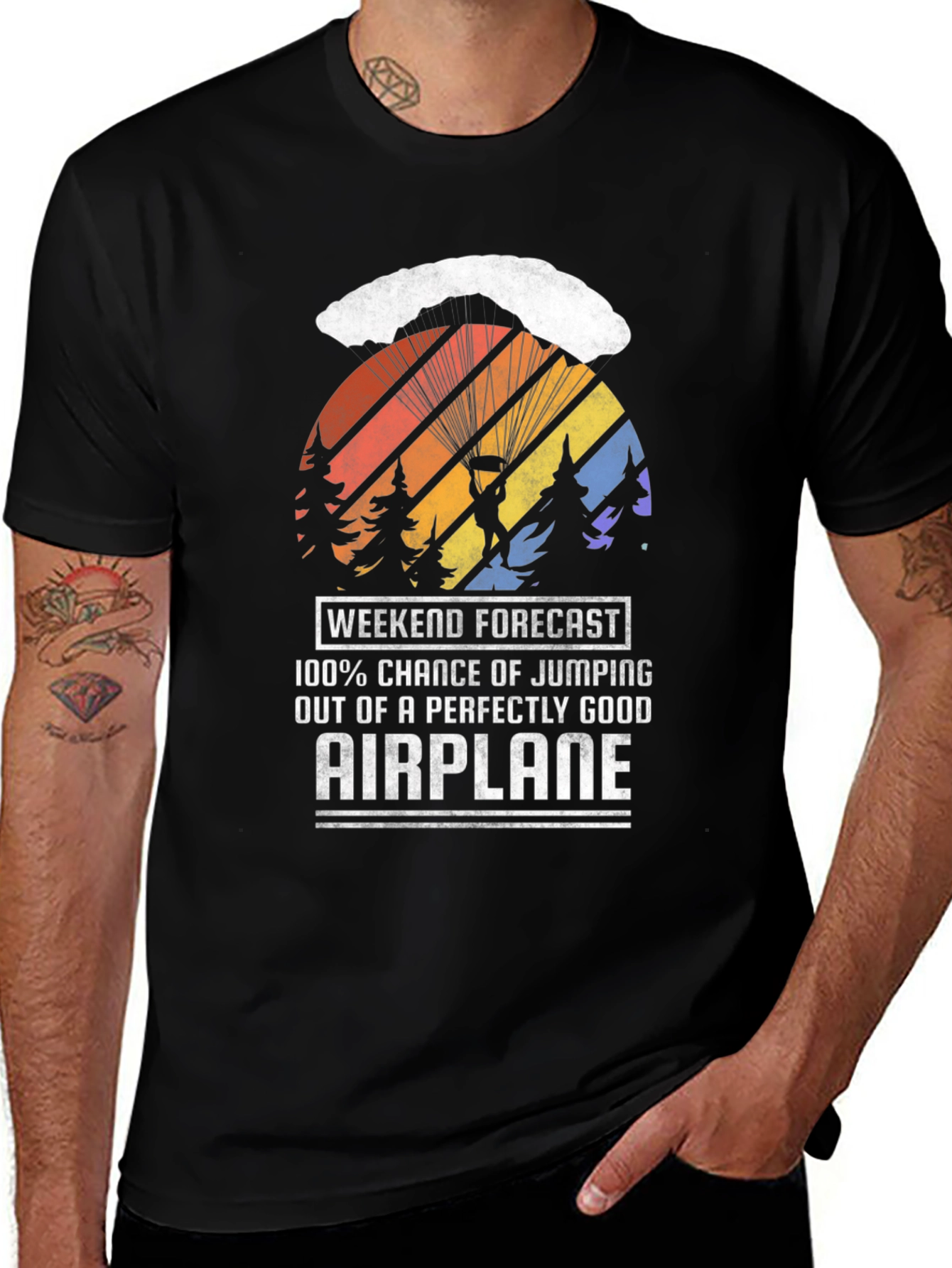 Variant 13 of Weekend Forecast Parachute Jumper Graphic Tee