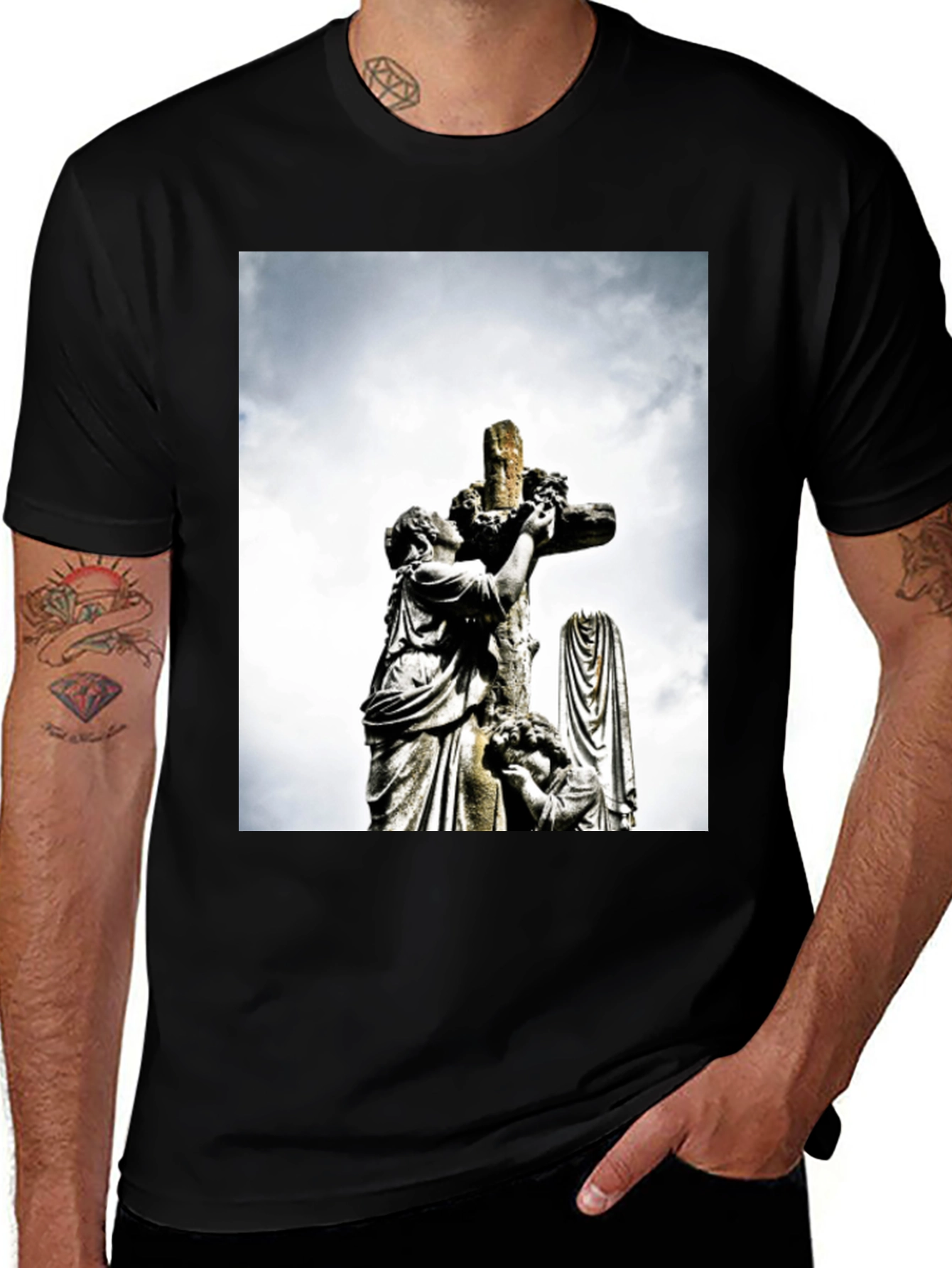 Variant 12 of Statue Cross Graphic T-Shirt