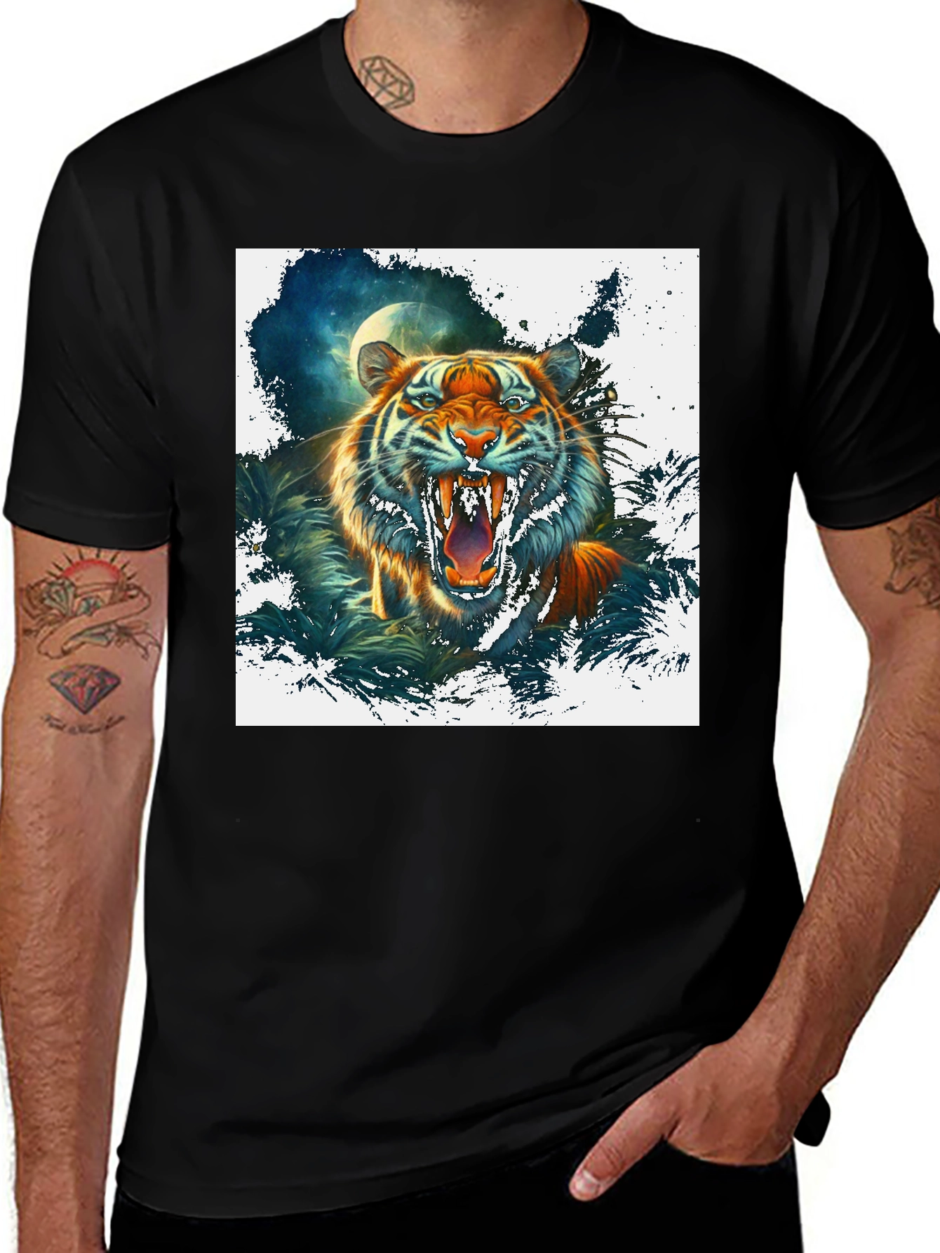 Variant 9 of Tiger Graphic Tee - Fierce Style