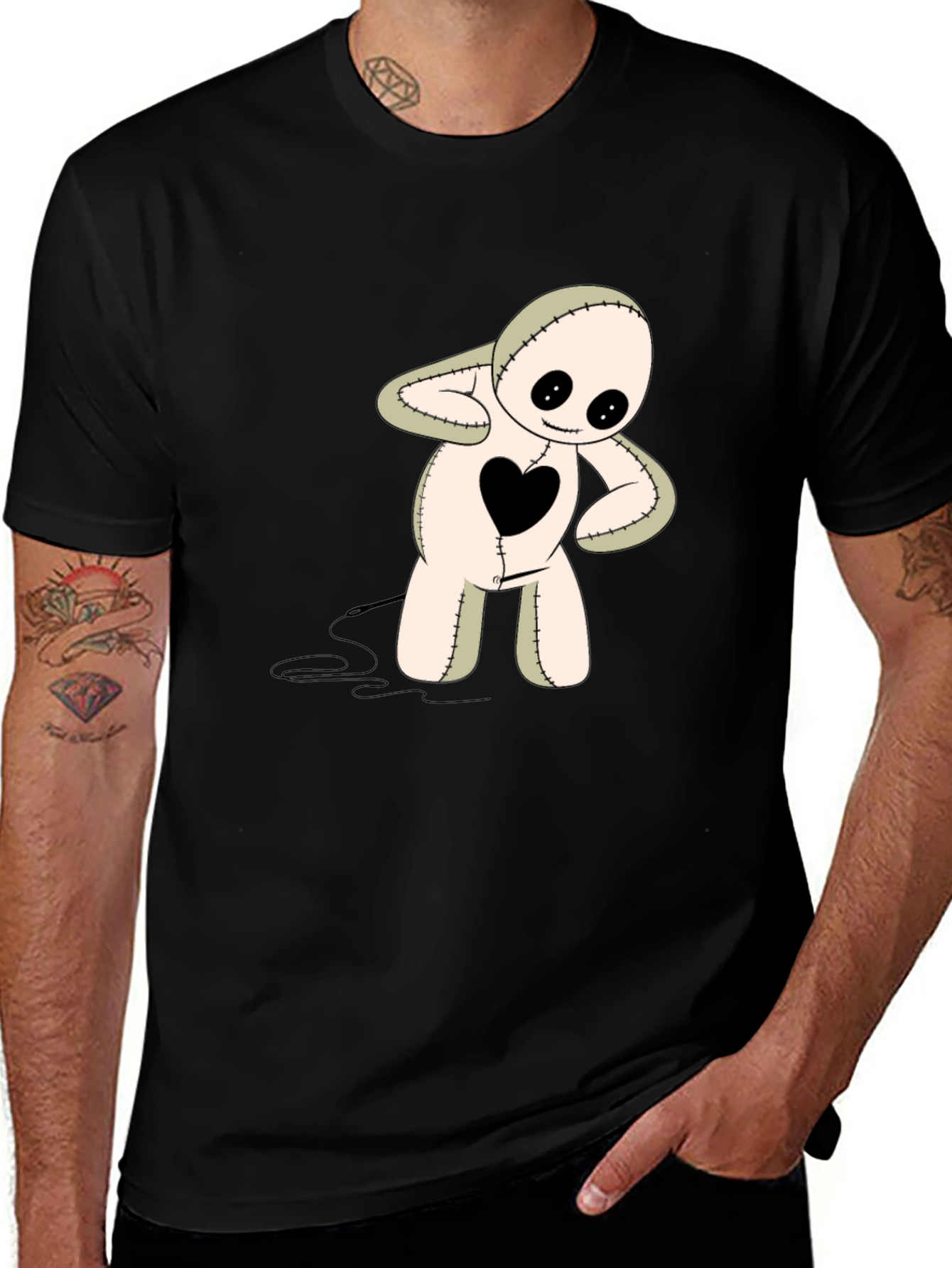 Variant 3 of Heart Patch Voodoo Doll Graphic Tee