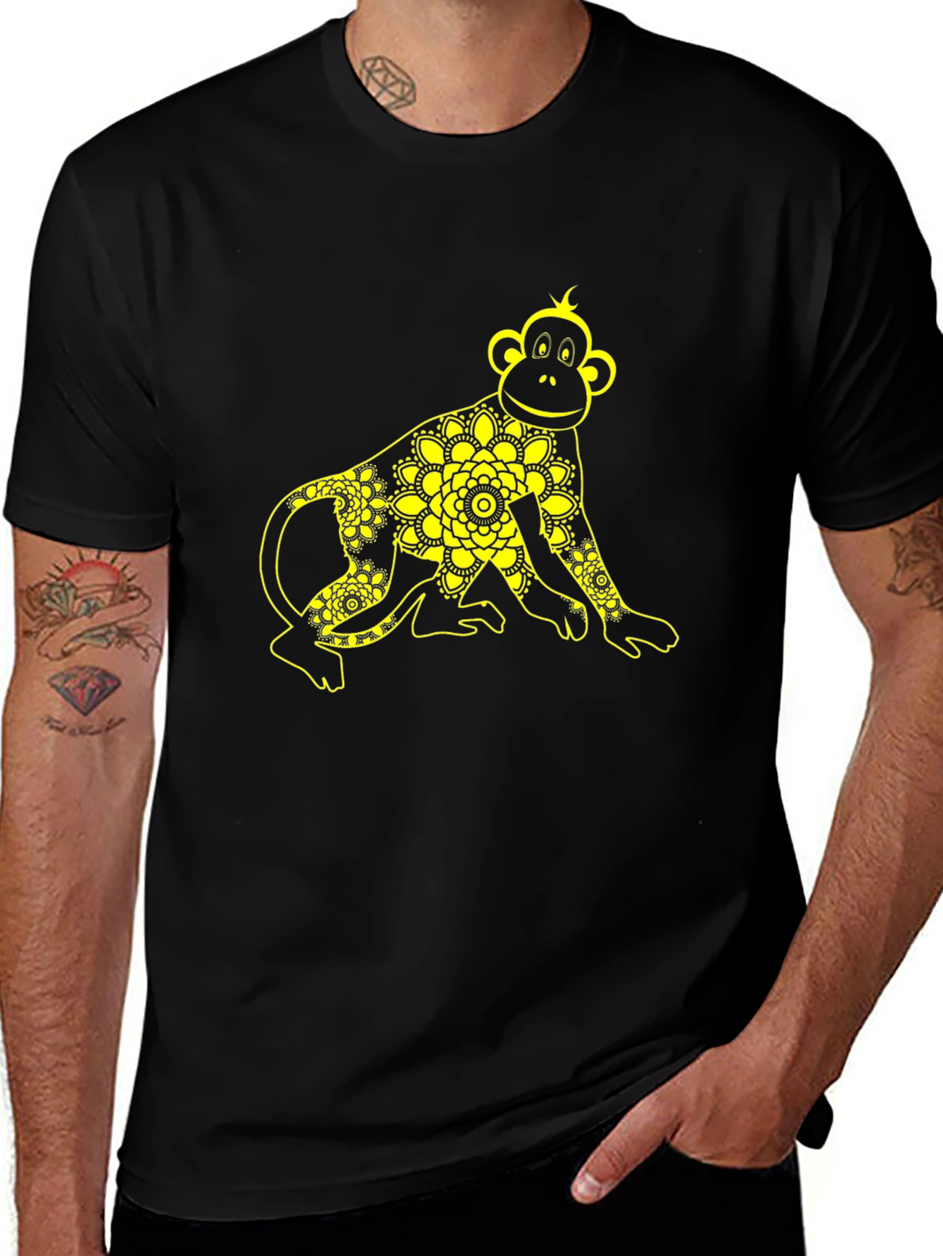 Variant 16 of Monkey Mandala Graphic Tee