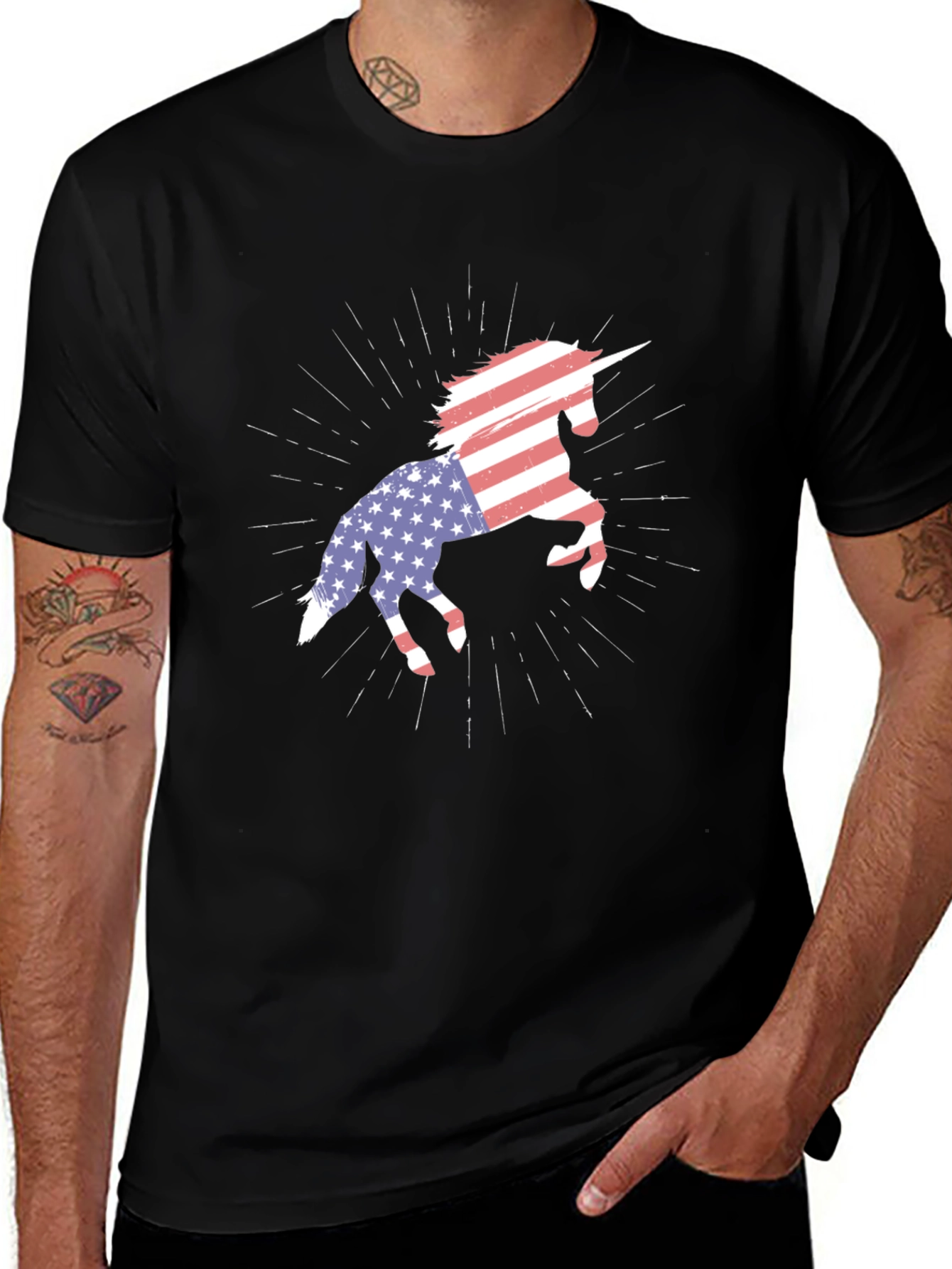 Variant 18 of American Flag Unicorn T-Shirt