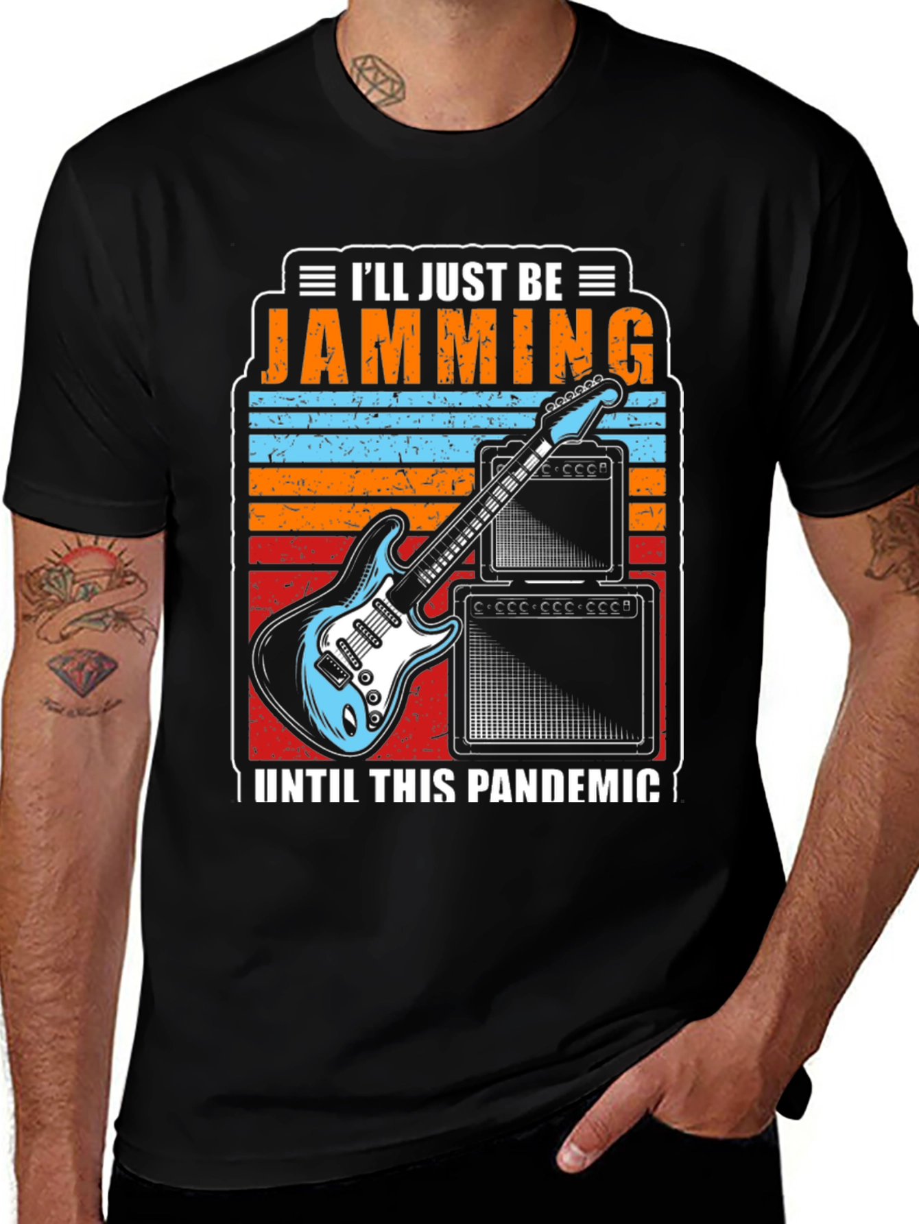 Variant 29 of Jamming Until This Pandemic T-Shirt - Music Lover Tee