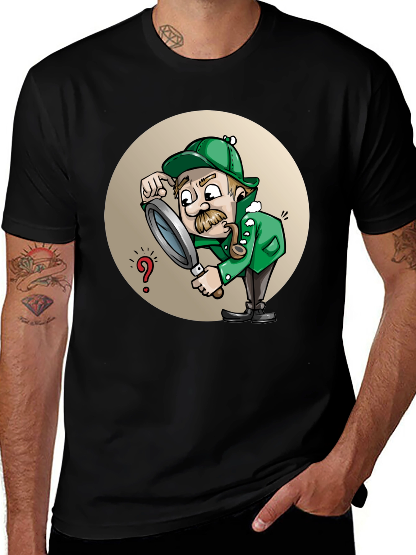 Variant 30 of Cartoon Detective T-Shirt - Whimsical Sleuth Design