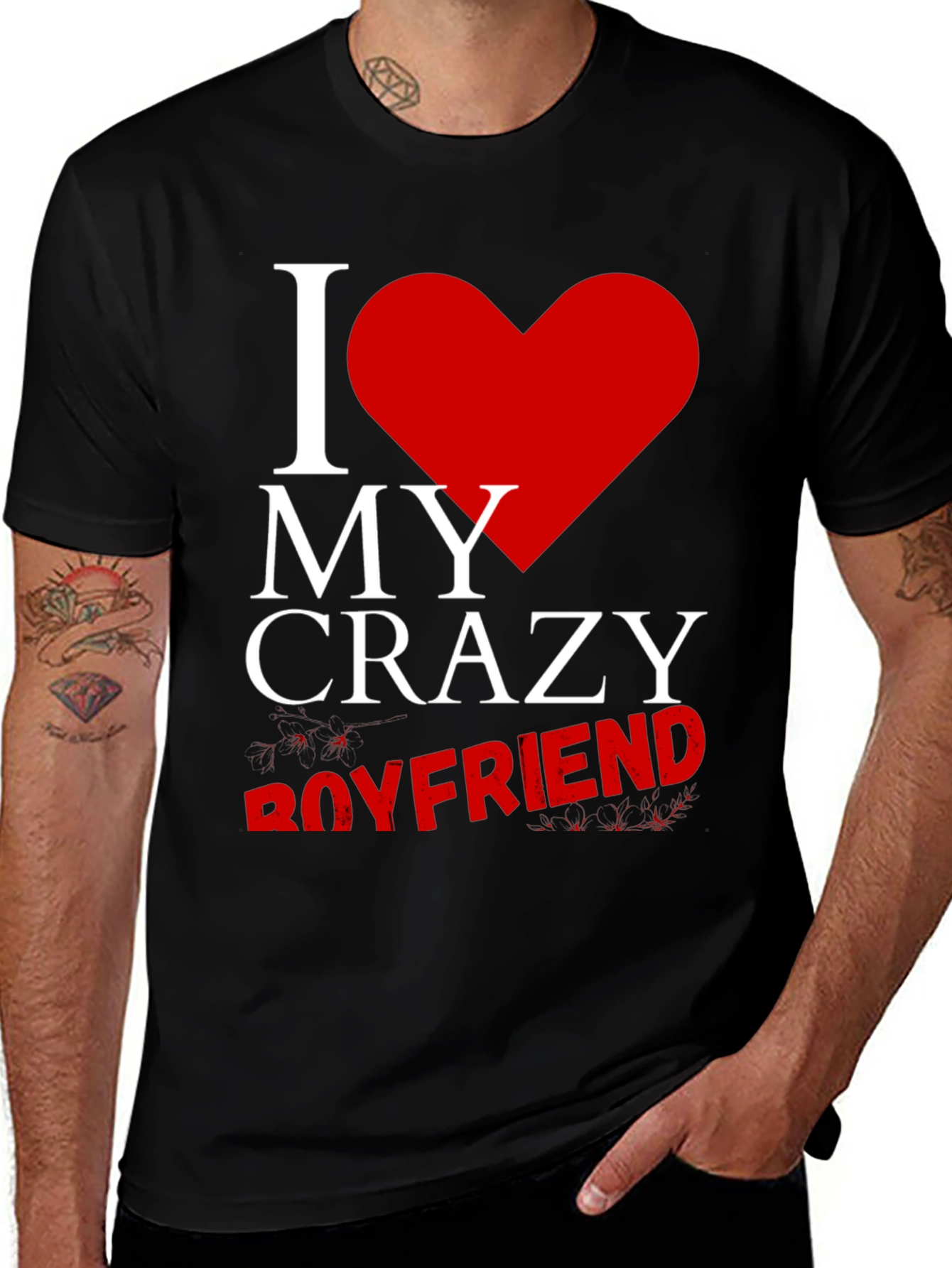 Variant 24 of I Heart My Crazy Boyfriend Graphic Tee