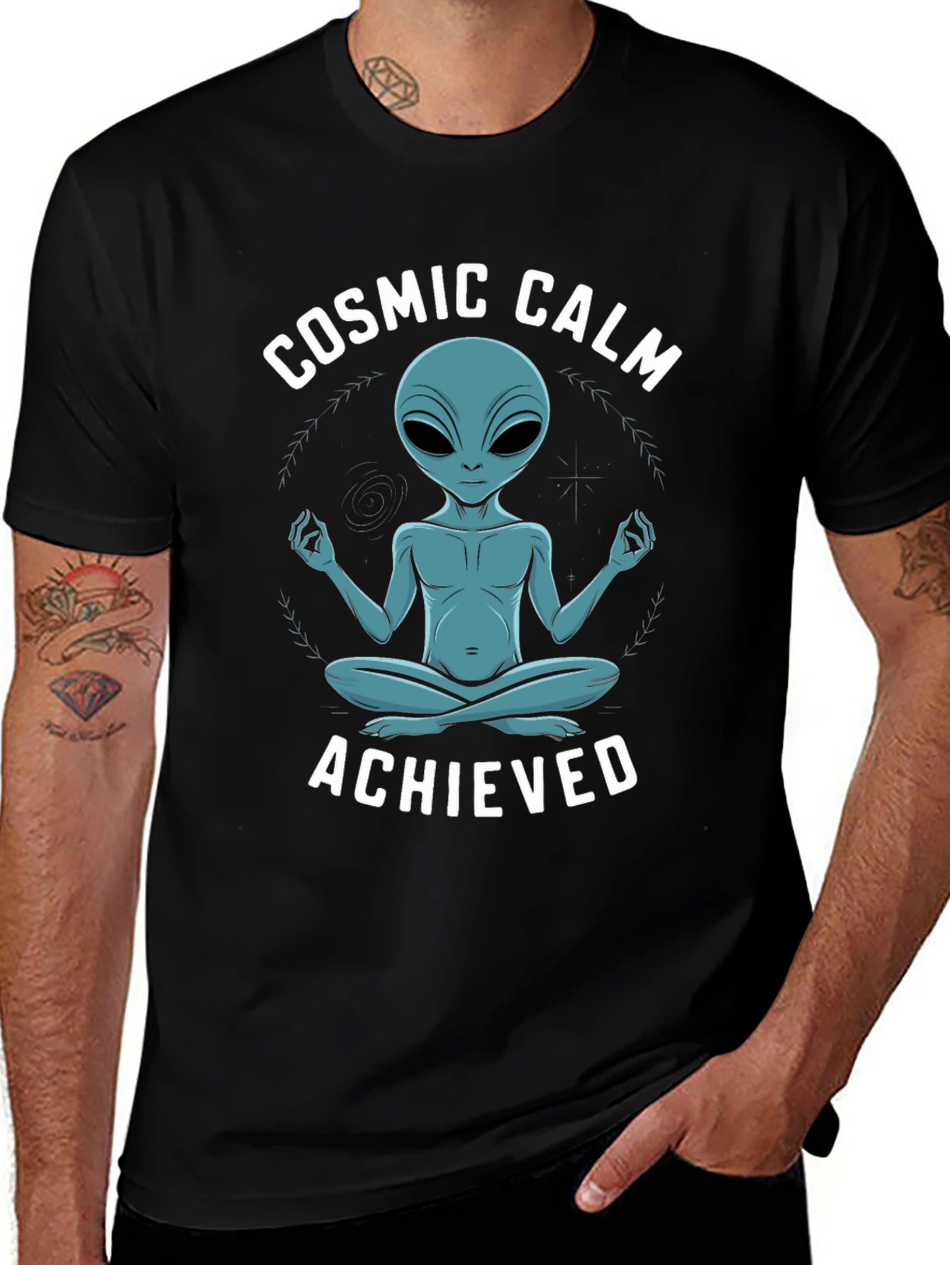 Variant 16 of Cosmic Calm Alien T-Shirt - Achieve Inner Peace