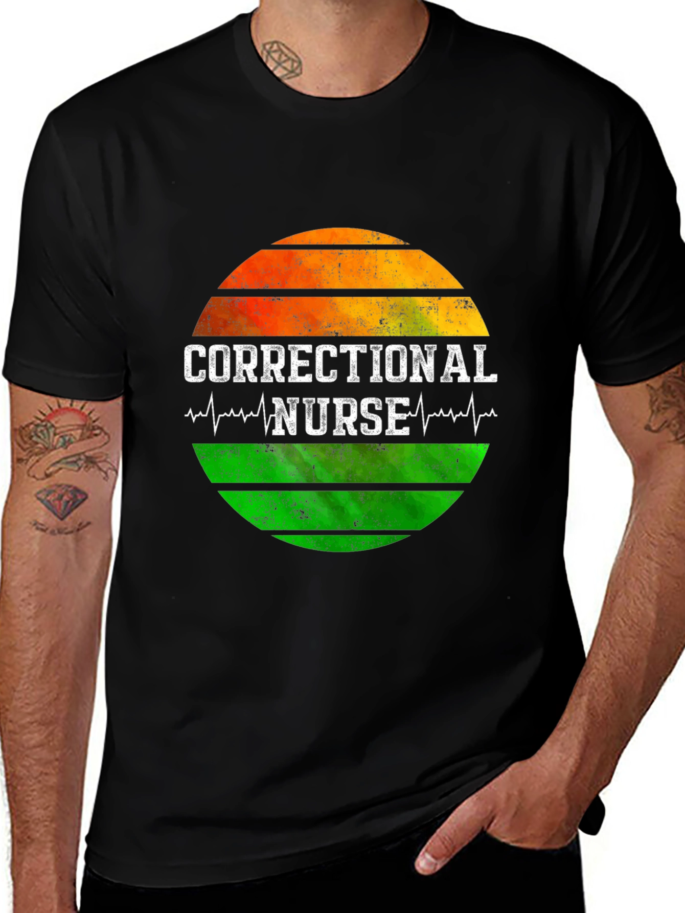 Variant 22 of Correctional Nurse Sunset Graphic Tee