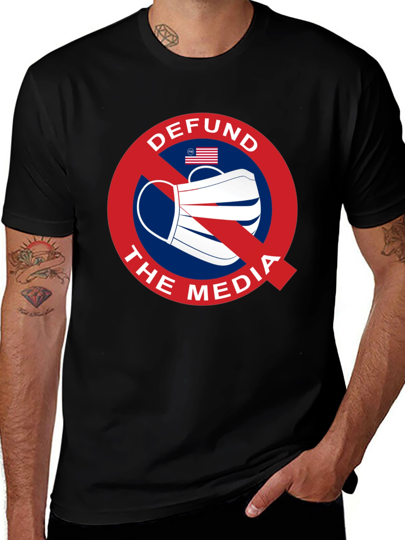 Variant 26 of Defund the Media Graphic T-Shirt