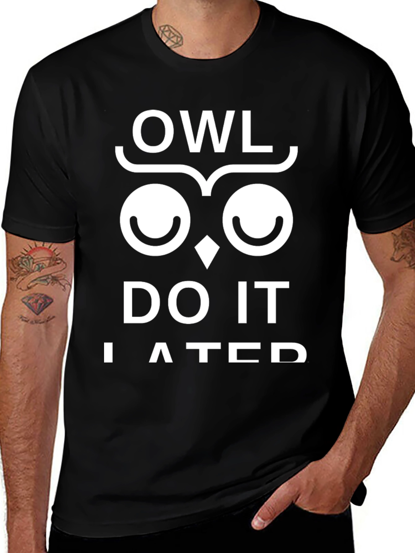 Variant 23 of Owl Do It Later T-Shirt - Funny Graphic Tee