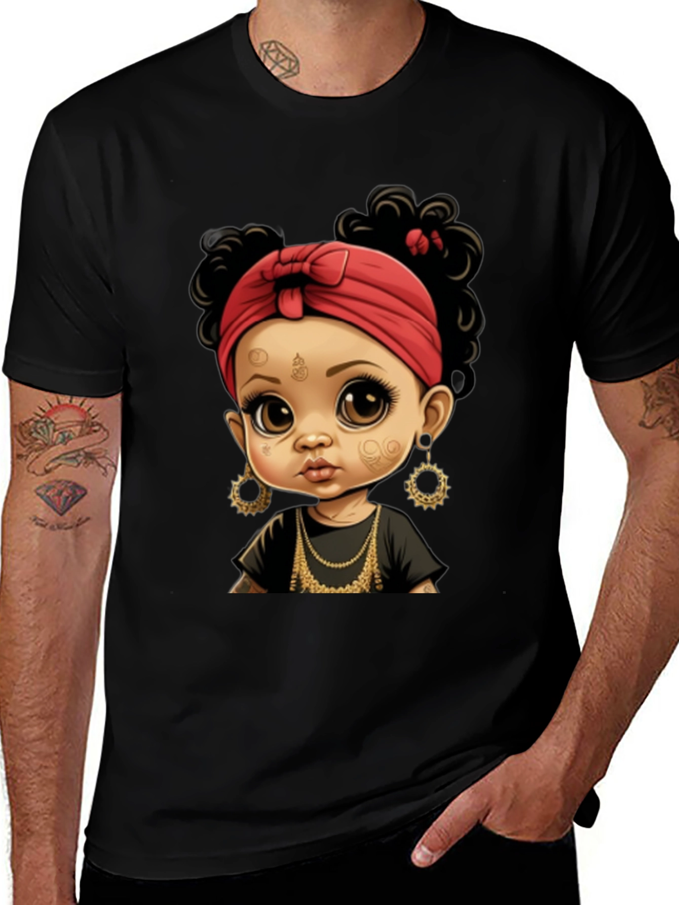 Cute Baby Cartoon T-Shirt - Stylish Black Tee