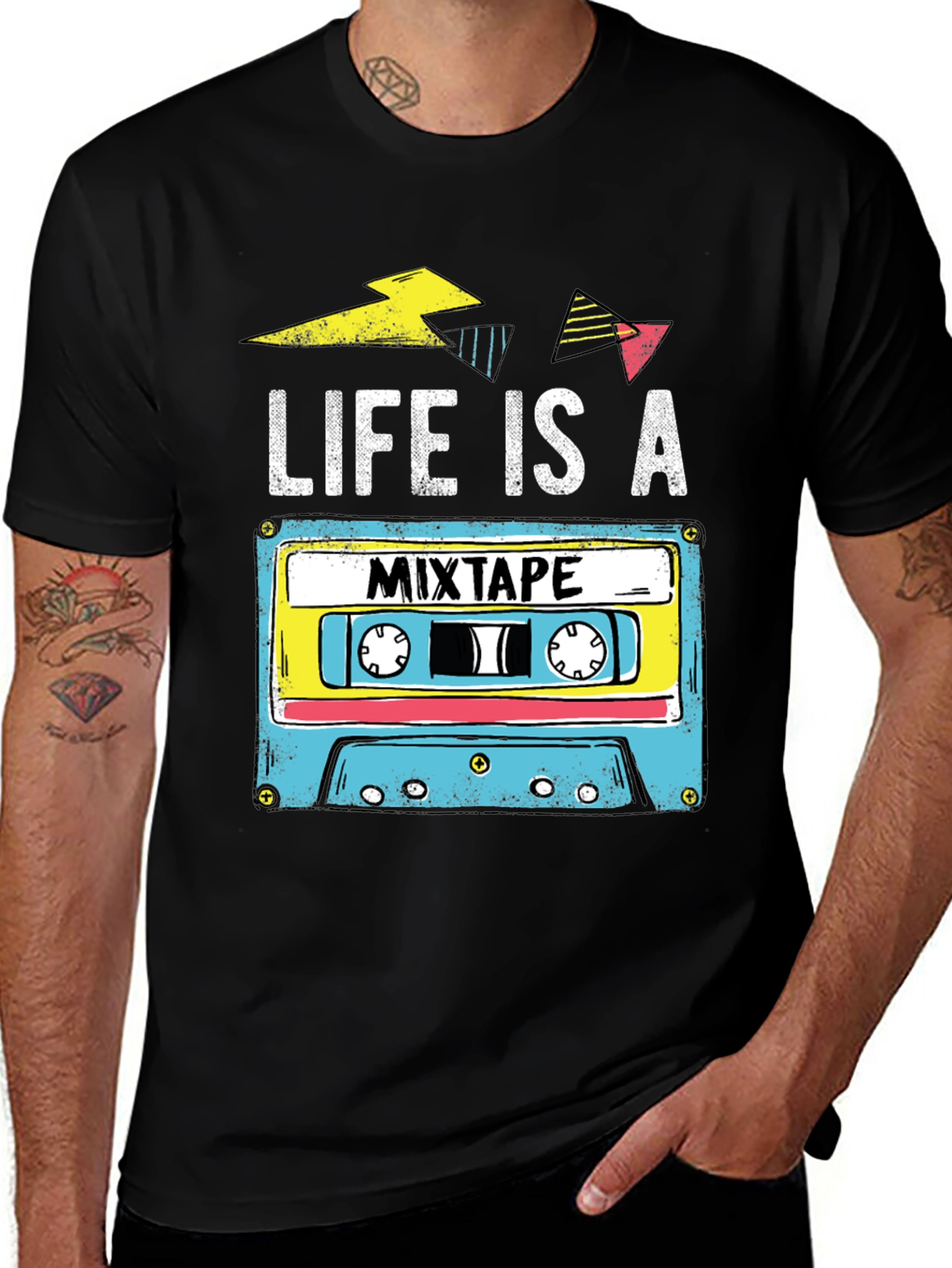 Variant 2 of Life is a Mixtape Retro Cassette T-Shirt