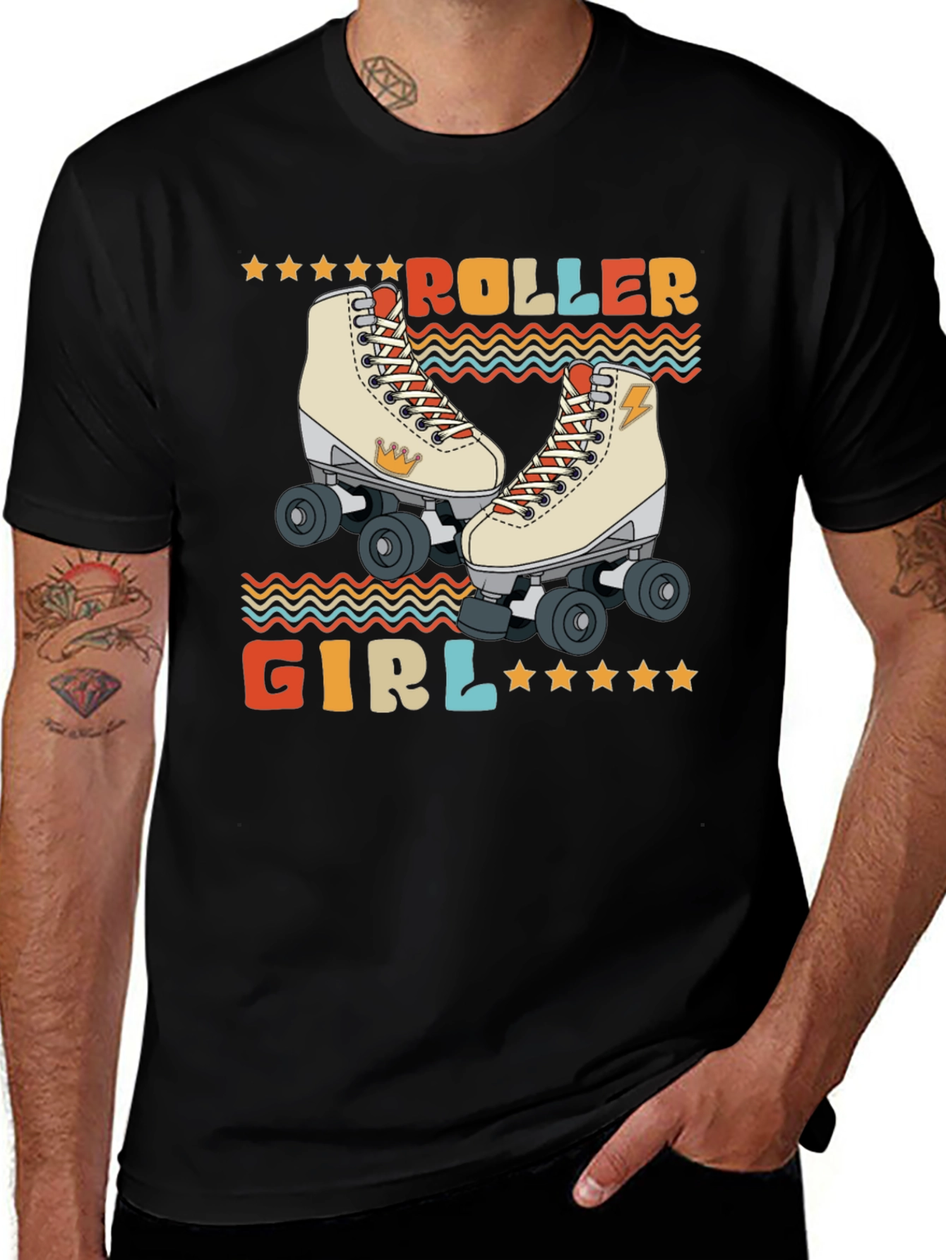 Retro Roller Girl T-Shirt - Vintage Style Skate Tee
