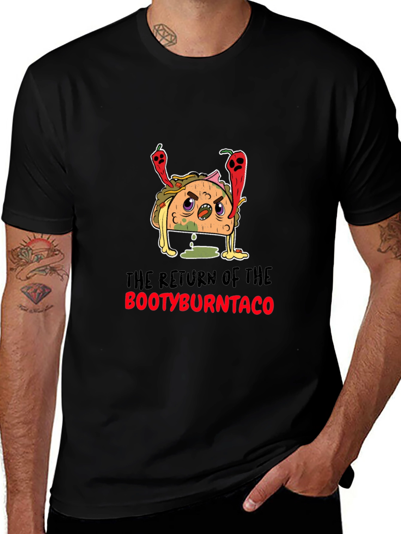 Variant 22 of Bootyburntaco Graphic Tee - Black T-Shirt