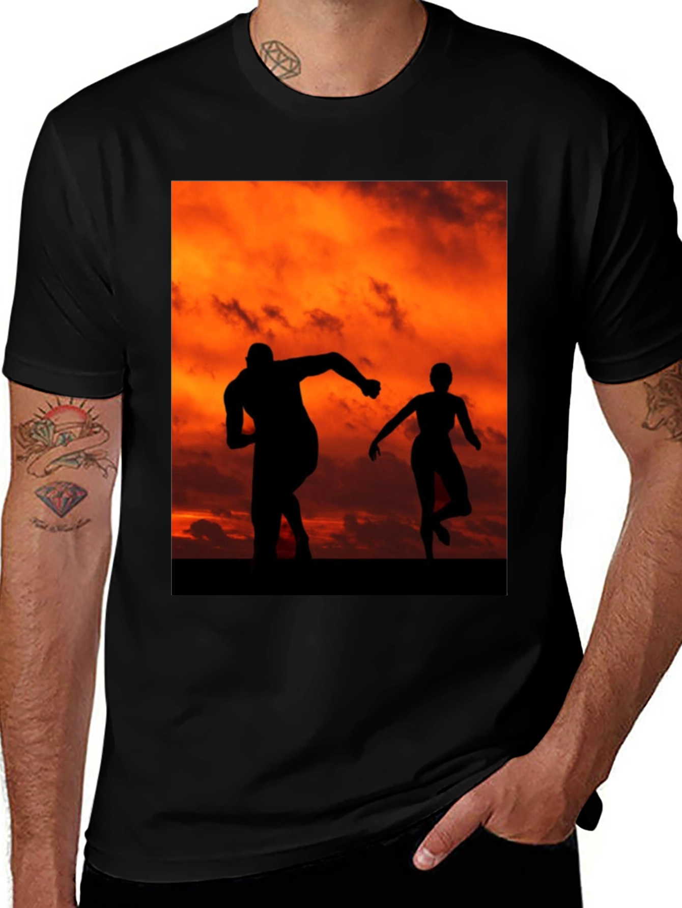 Variant 30 of Silhouette Sunset Running T-Shirt