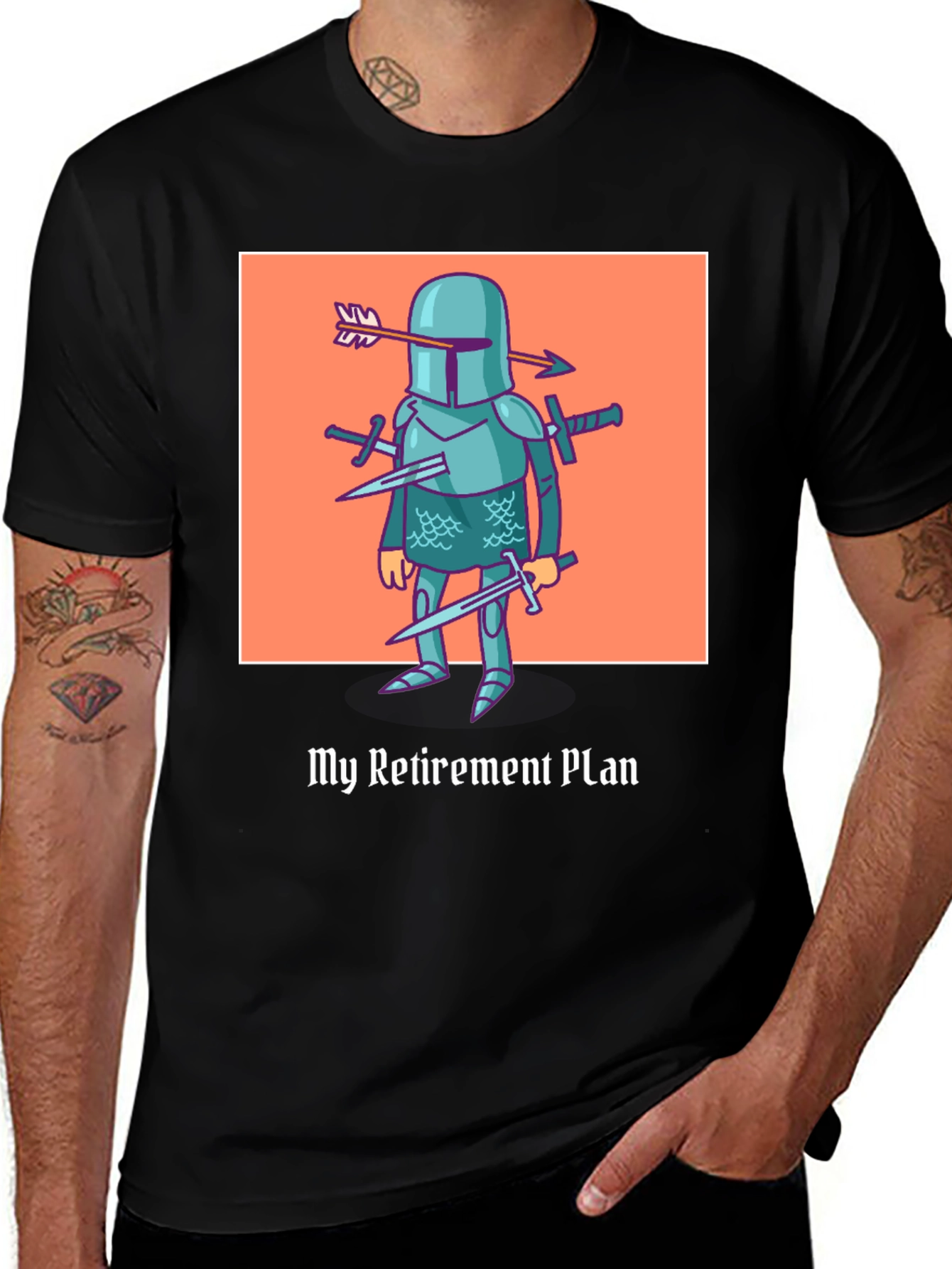 Variant 3 of My Retirement Plan T-Shirt Funny Knight Humor Tee
