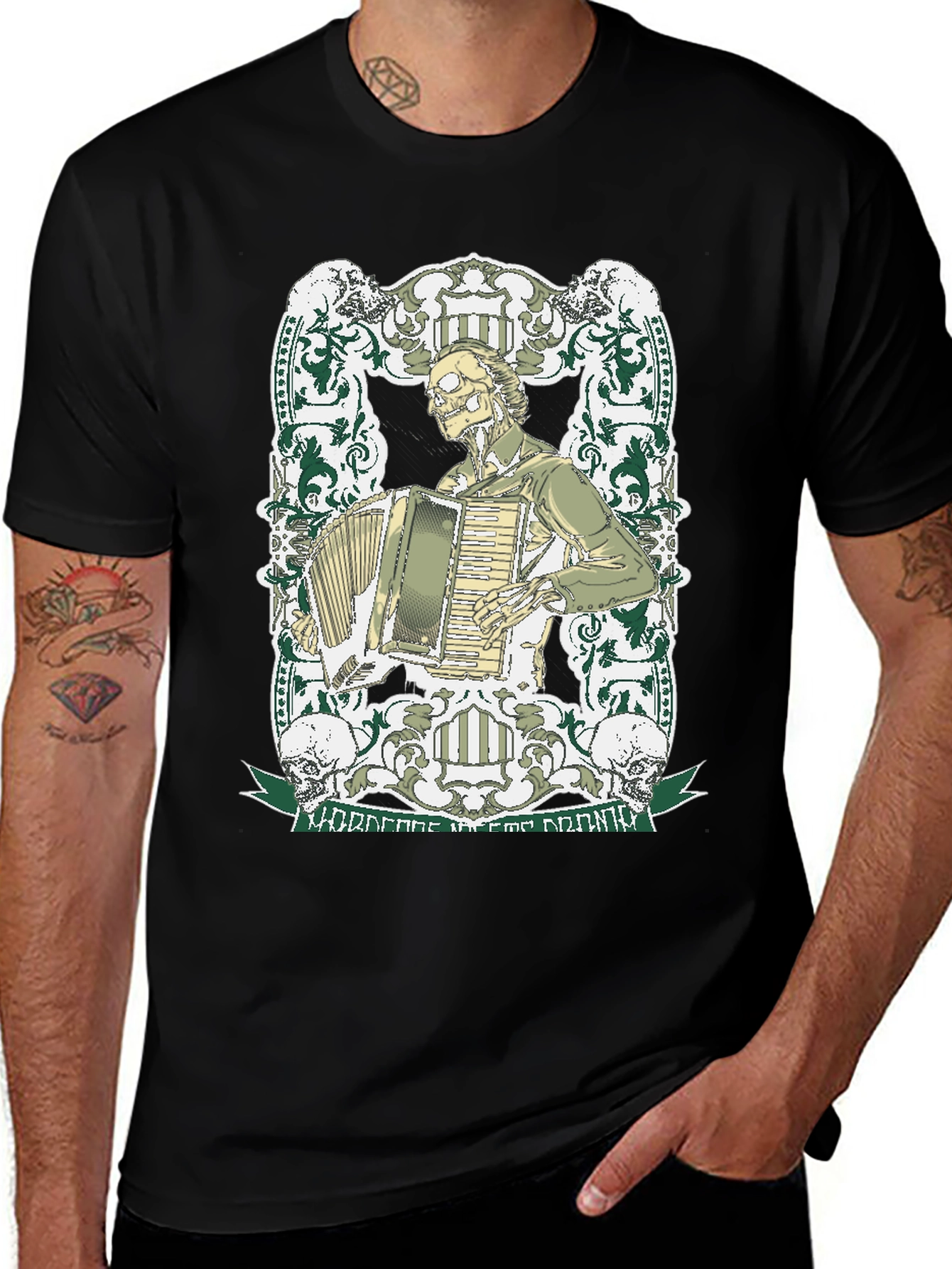 Variant 9 of Skeleton Accordion Player Graphic T-Shirt