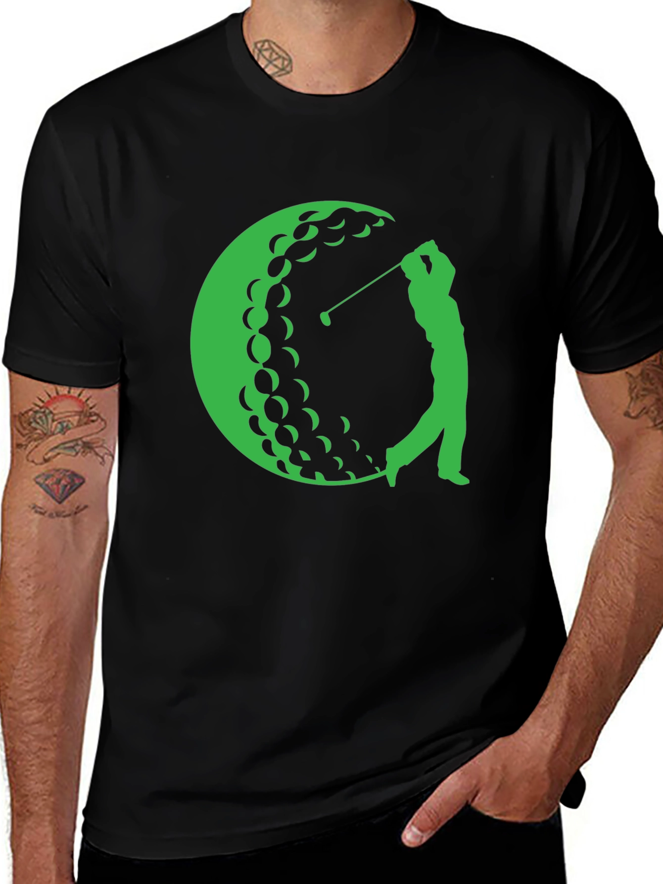 Variant 14 of Golf Ball & Golfer Graphic T-Shirt - Sporty Style