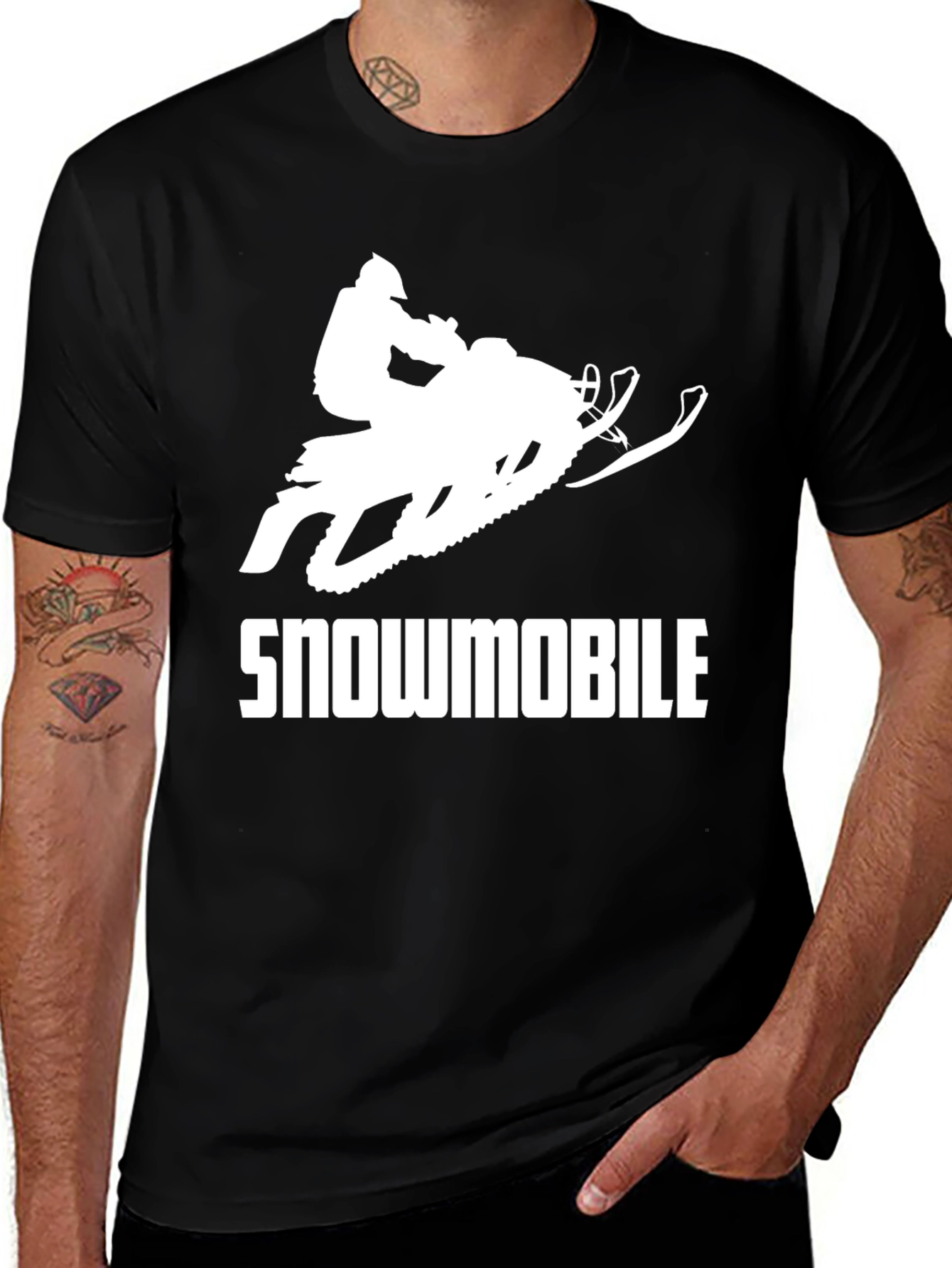 Variant 26 of Snowmobile Black Graphic T-Shirt