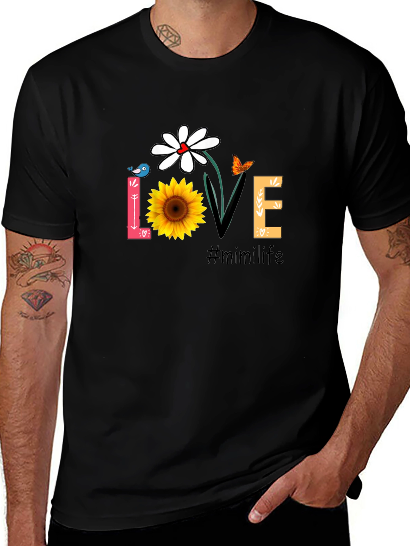 Variant 23 of Love Mimi Life T-Shirt - Floral Design