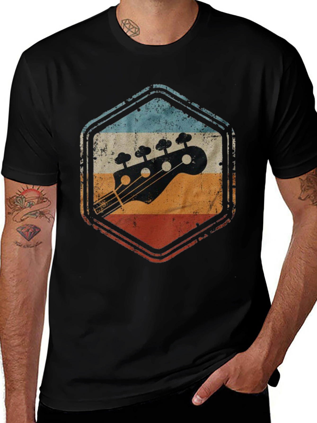 Variant 29 of Retro Bass Guitar T-Shirt - Vintage Style