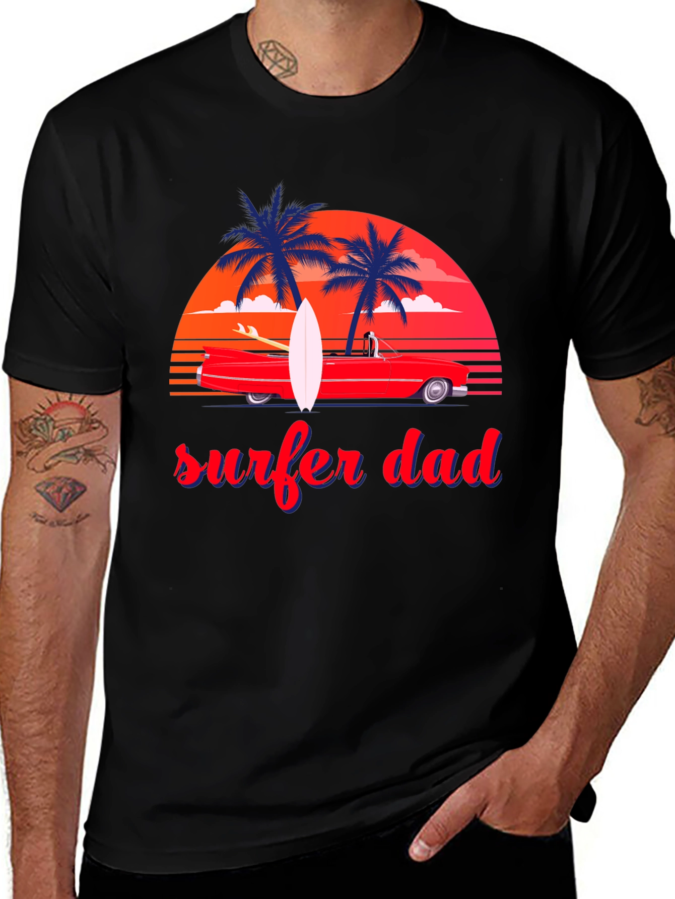 Surfer Dad Graphic Tee - Beach Vibes