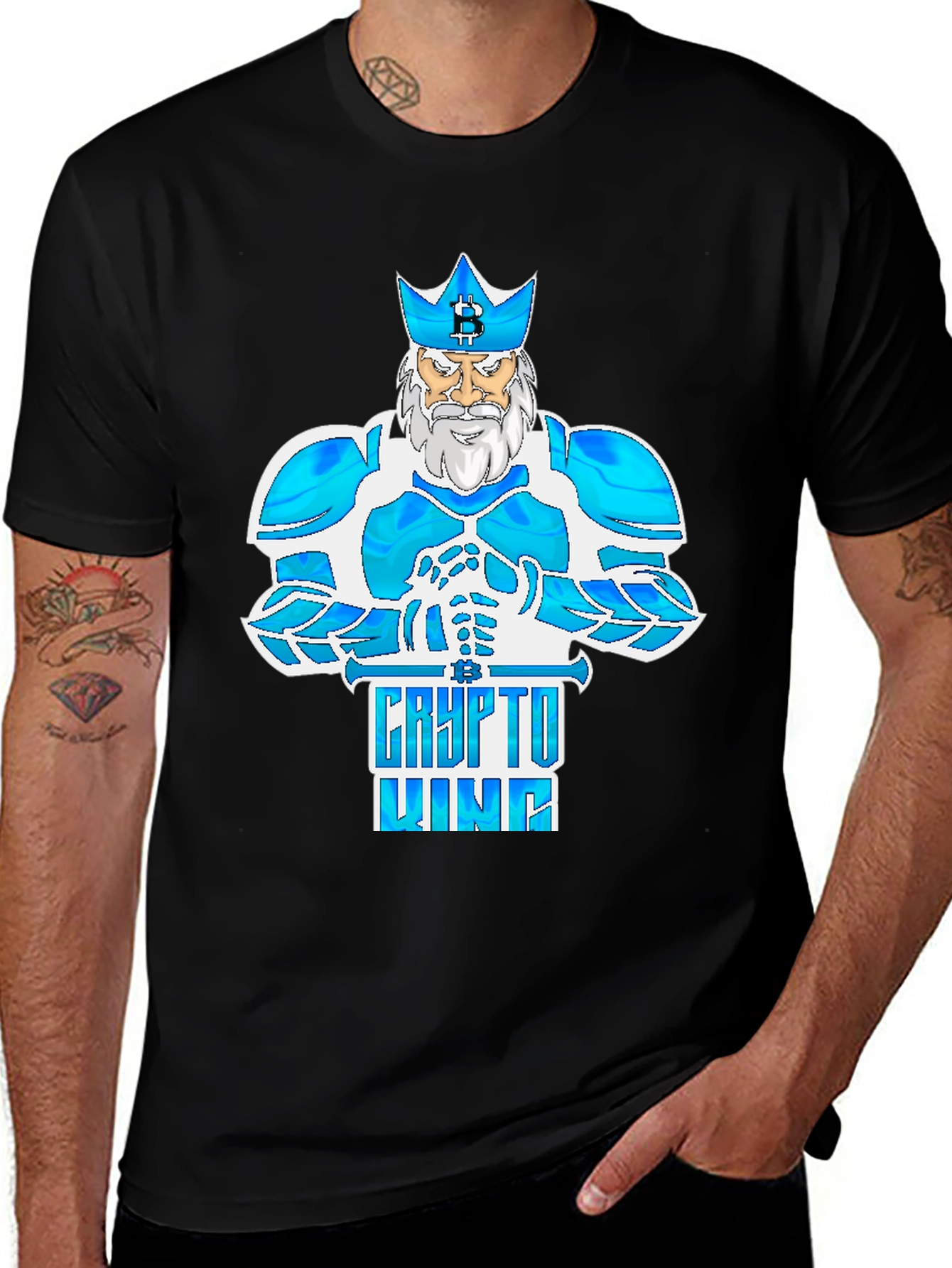 Crypto King Bitcoin Tee - Digital Currency Fashion