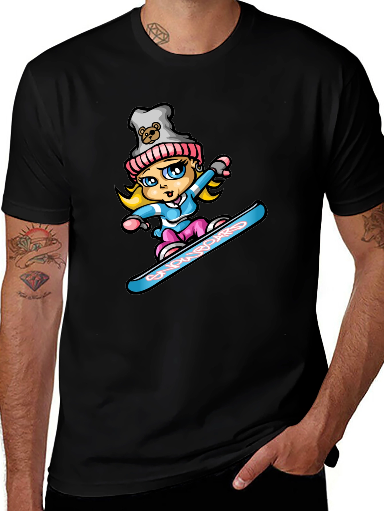 Variant 8 of Snowboard Girl T-Shirt - Cartoon Graphic Tee