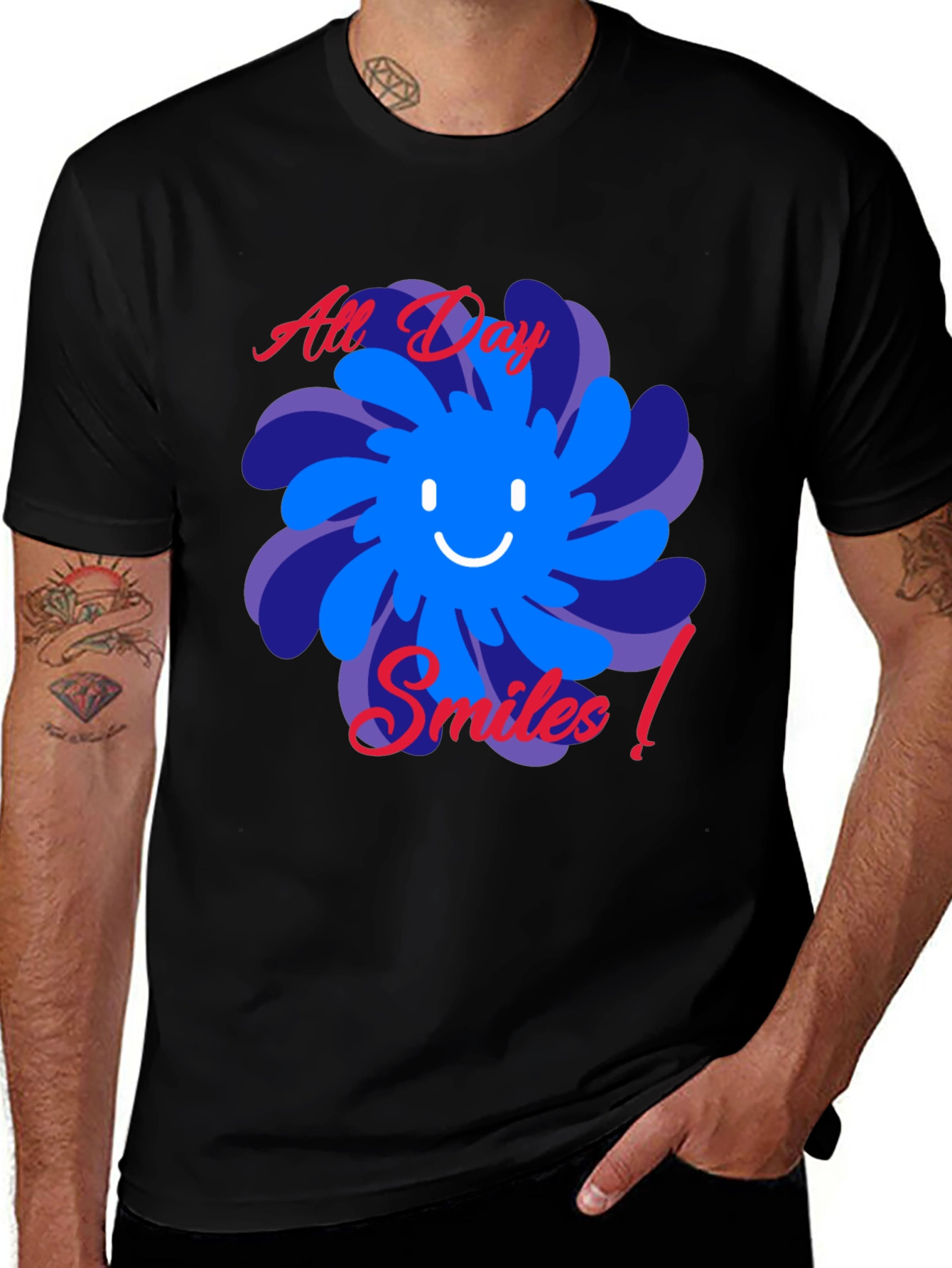 Variant 9 of All Day Smiles Black Graphic Tee