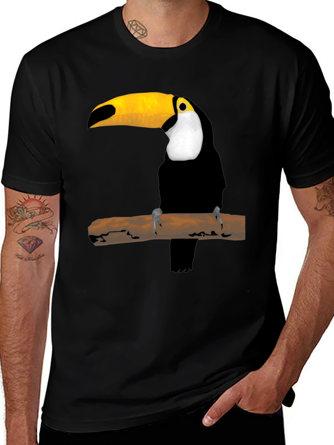 Variant 10 of Toucan Graphic Tee - Men's Black T-Shirt