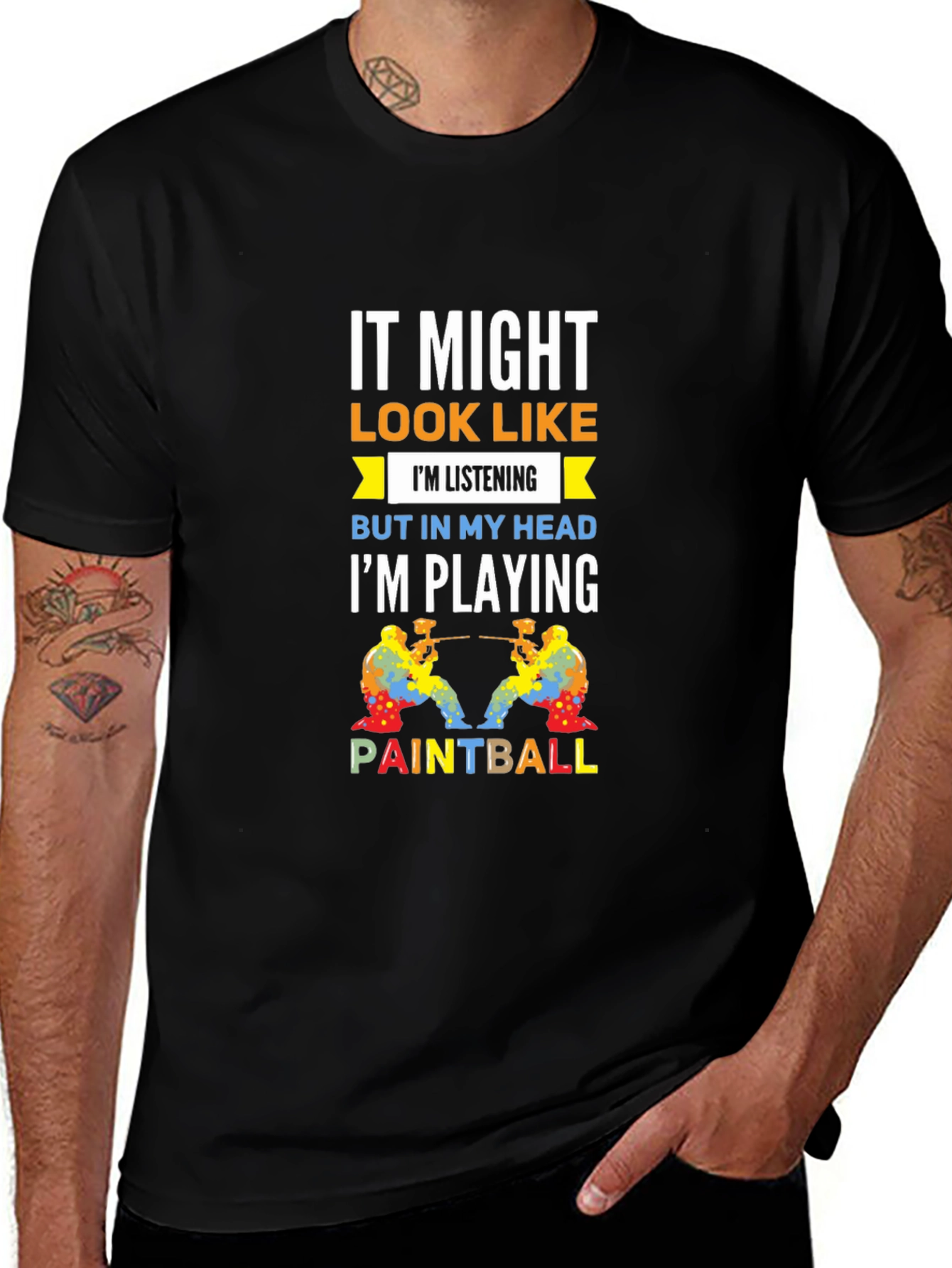 Variant 3 of Paintball Player T-Shirt - I'm Playing Paintball Graphic Tee
