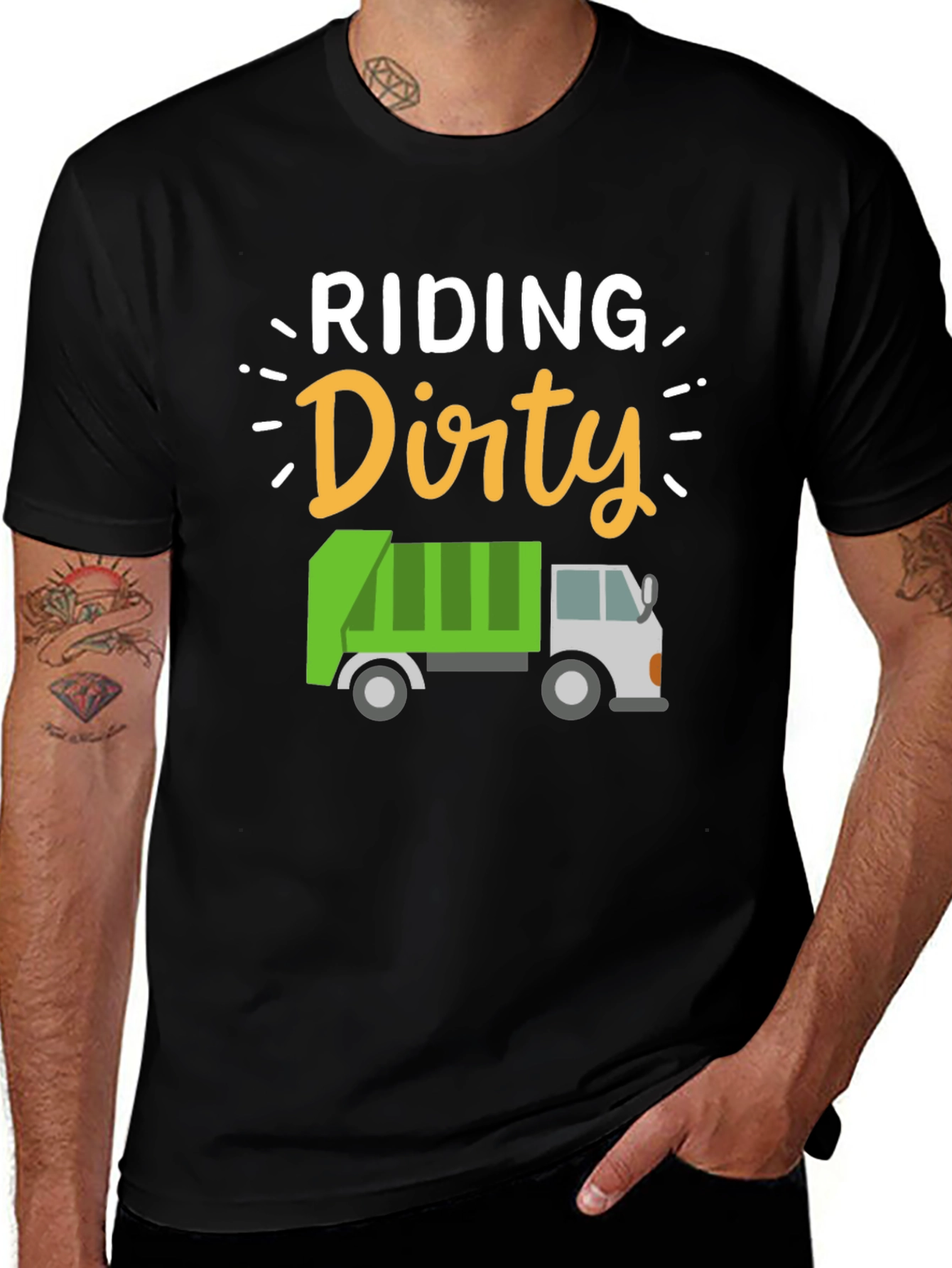 Riding Dirty Garbage Truck Graphic T-Shirt