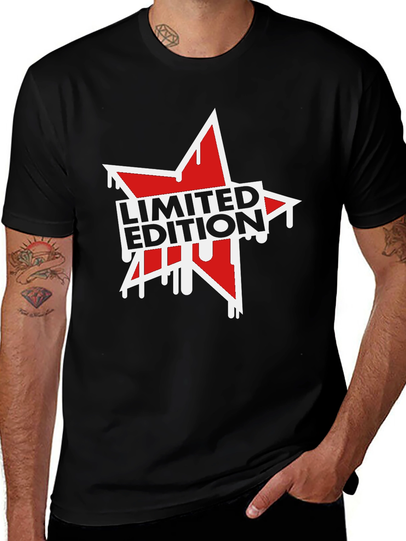 Variant 17 of Limited Edition Star Graphic Black T-Shirt