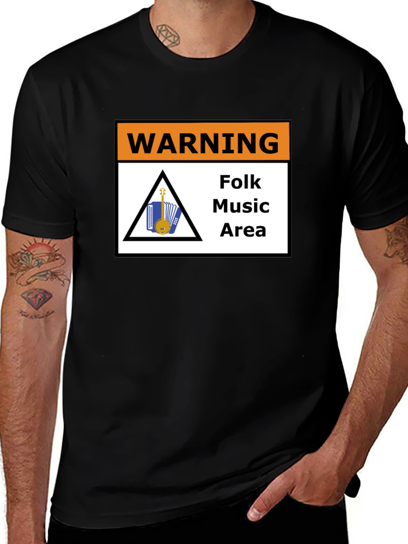 Variant 13 of Folk Music Warning Graphic T-Shirt
