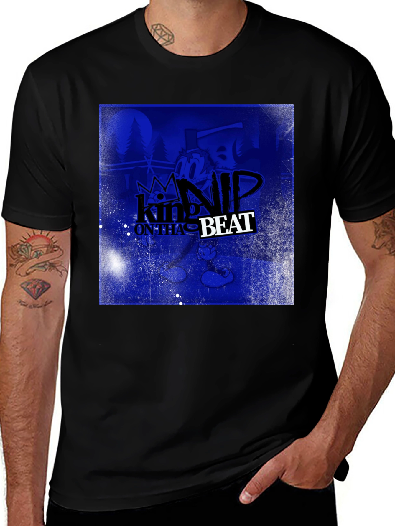 Variant 8 of King Nip On Tha Beat Black T-Shirt