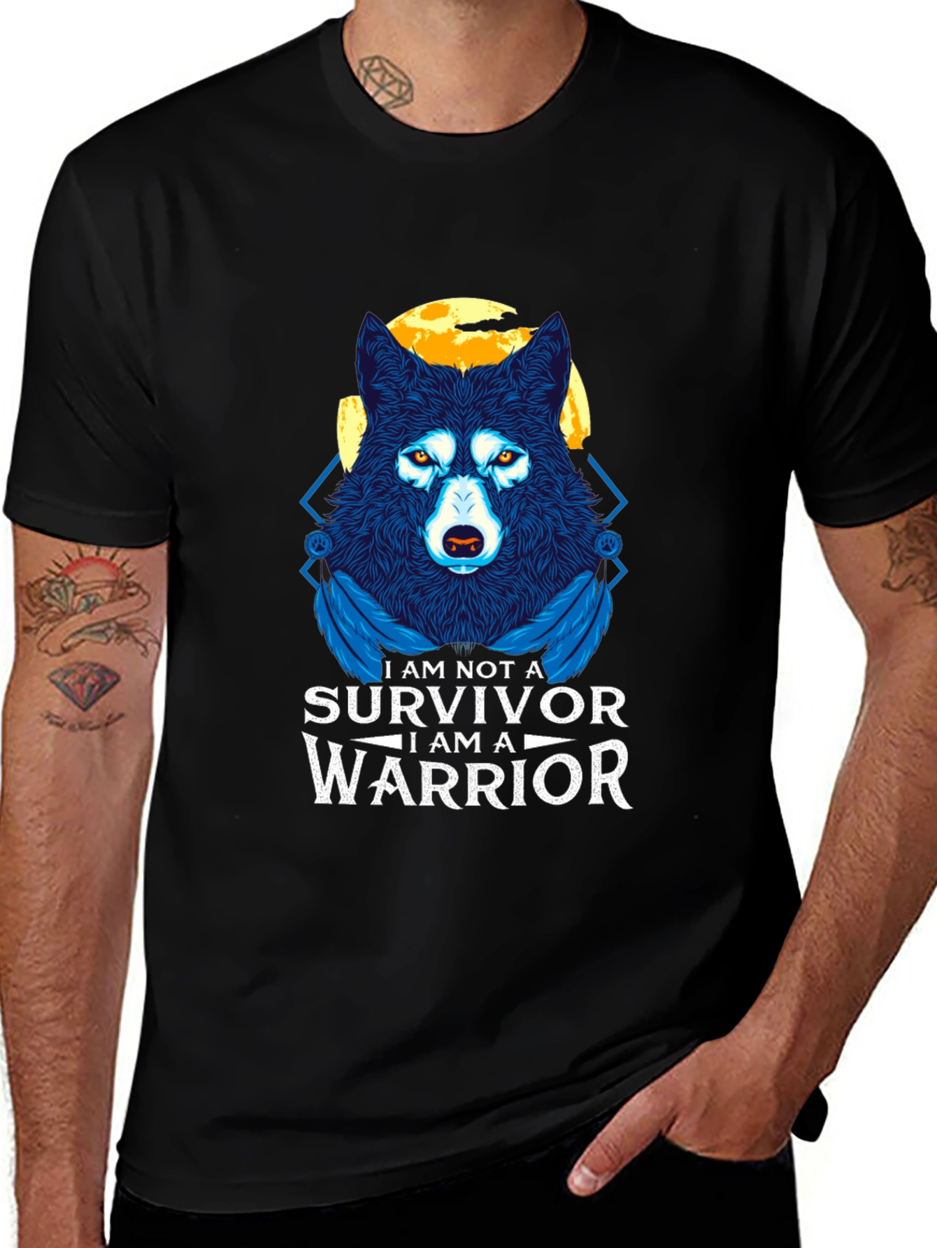 Variant 11 of Warrior Wolf Graphic Tee