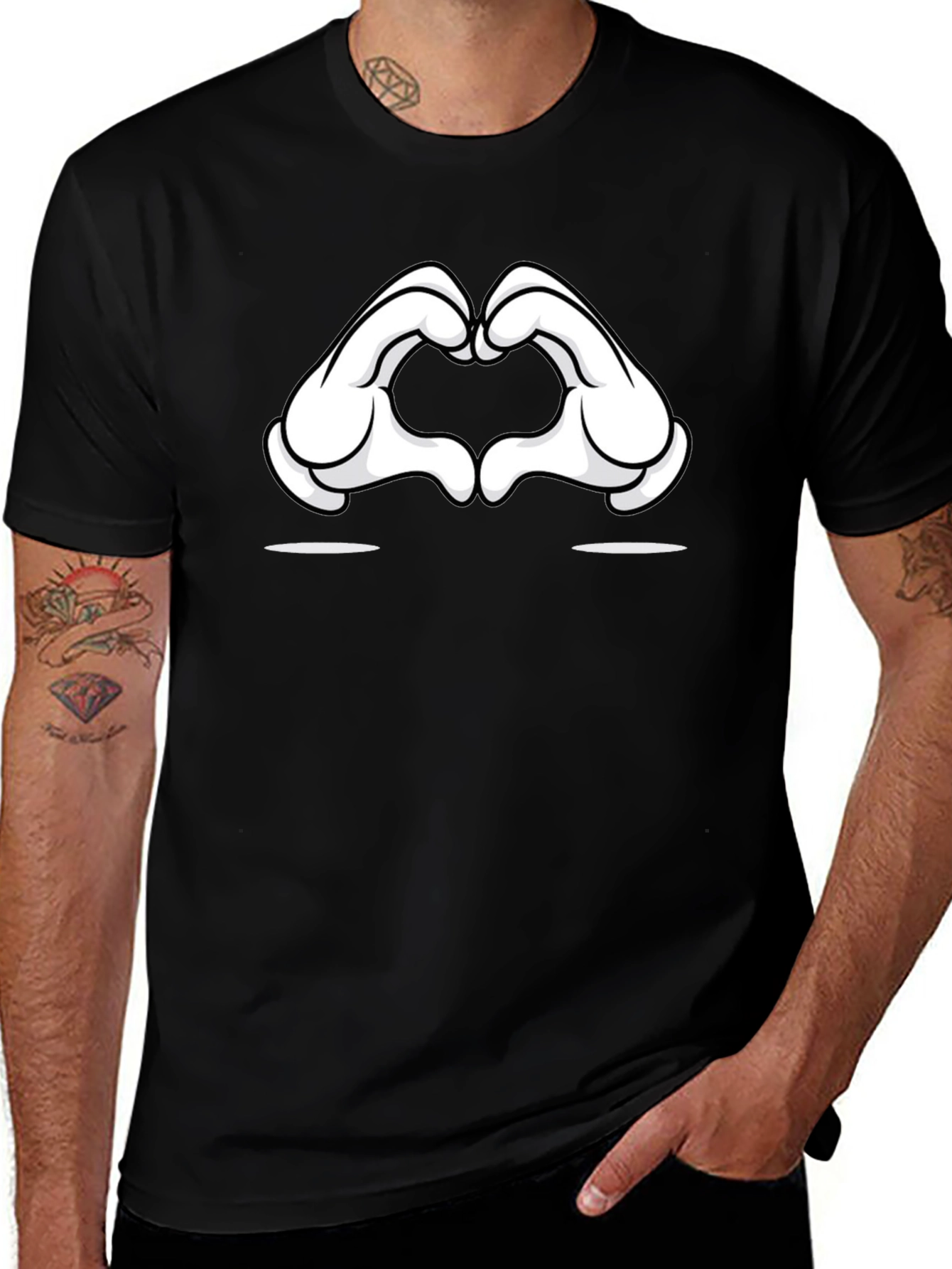 Variant 21 of Cartoon Hands Heart Gesture T-Shirt