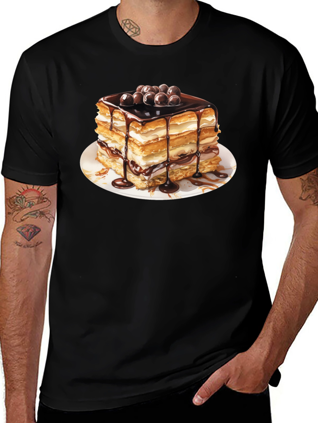 Variant 9 of Sweet Treat Tee: Cake Lover's Black T-Shirt