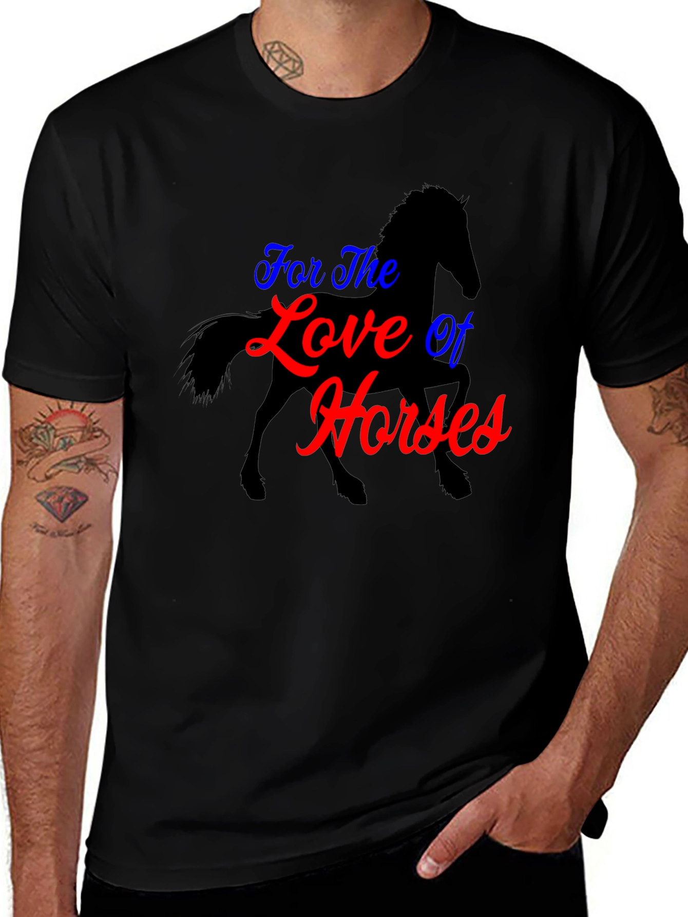 Variant 13 of For the Love of Horses Black T-Shirt